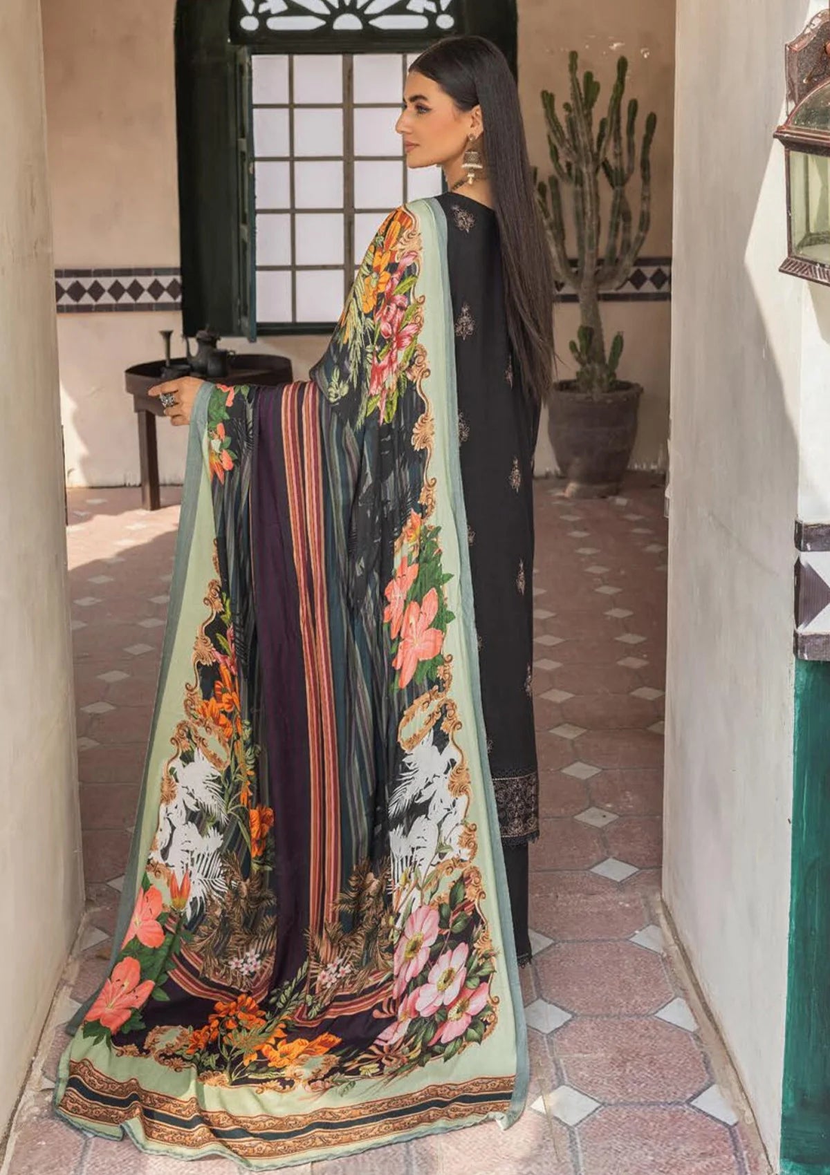 Khoobsurat Riwayat Emb Peach Leather'23 RE-08 - Mohsin Saeed Fabrics