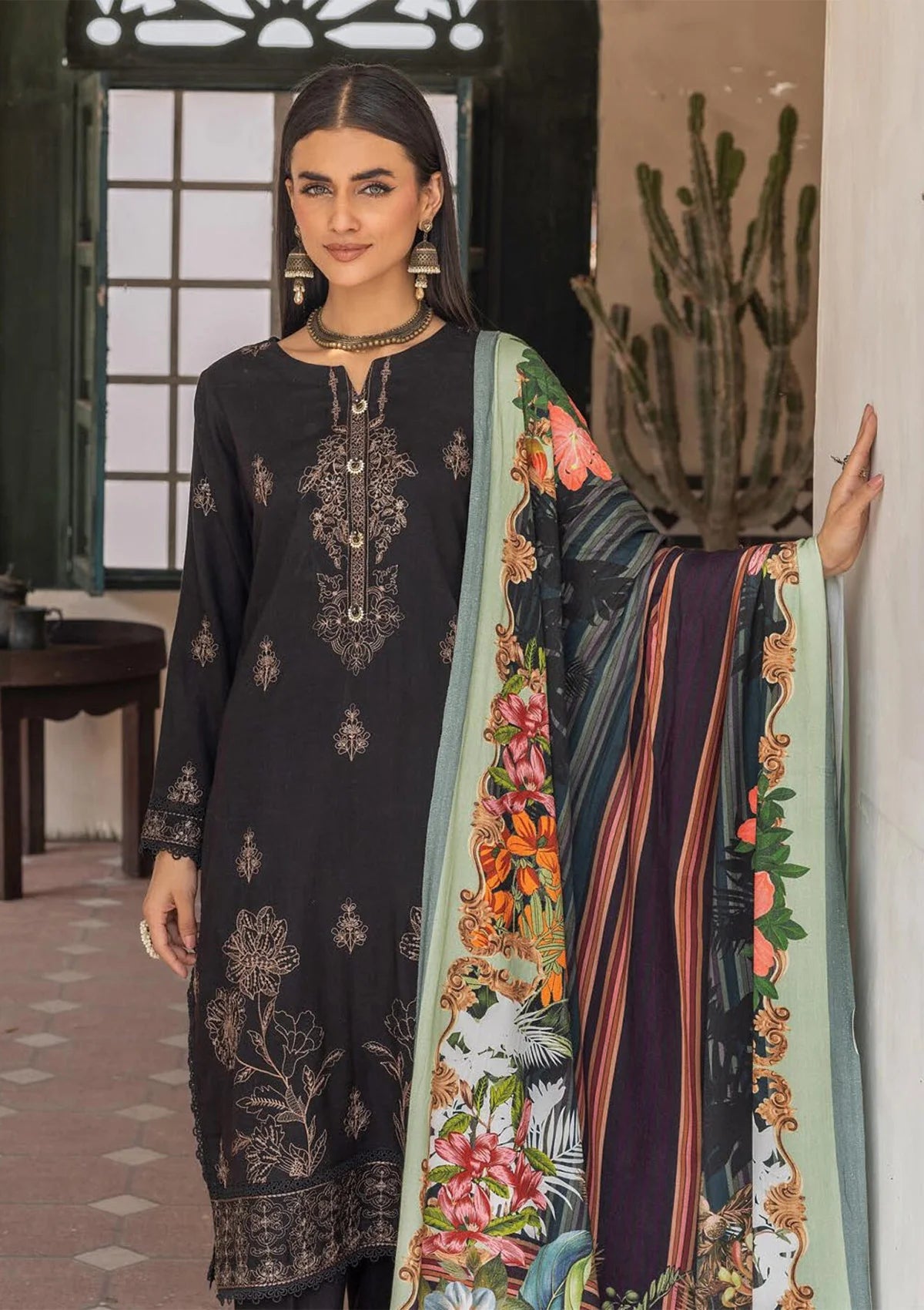 Khoobsurat Riwayat Emb Peach Leather'23 RE-08 - Mohsin Saeed Fabrics