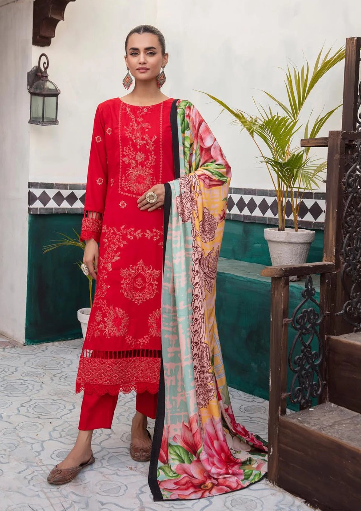 Khoobsurat Riwayat Emb Peach Leather'23 RE-10 - Mohsin Saeed Fabrics