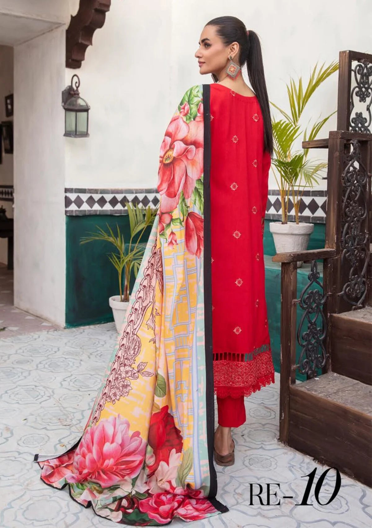 Khoobsurat Riwayat Emb Peach Leather'23 RE-10 - Mohsin Saeed Fabrics