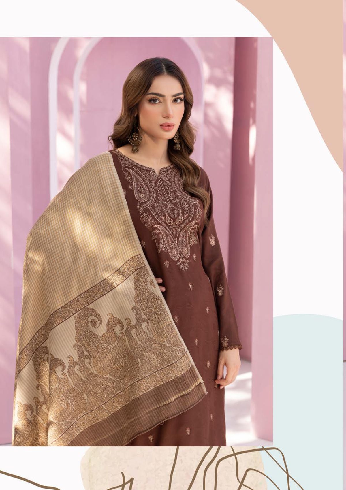 Khoobsurat Swati Wool Shawl'23 KS-03 – Mohsin Saeed Fabrics