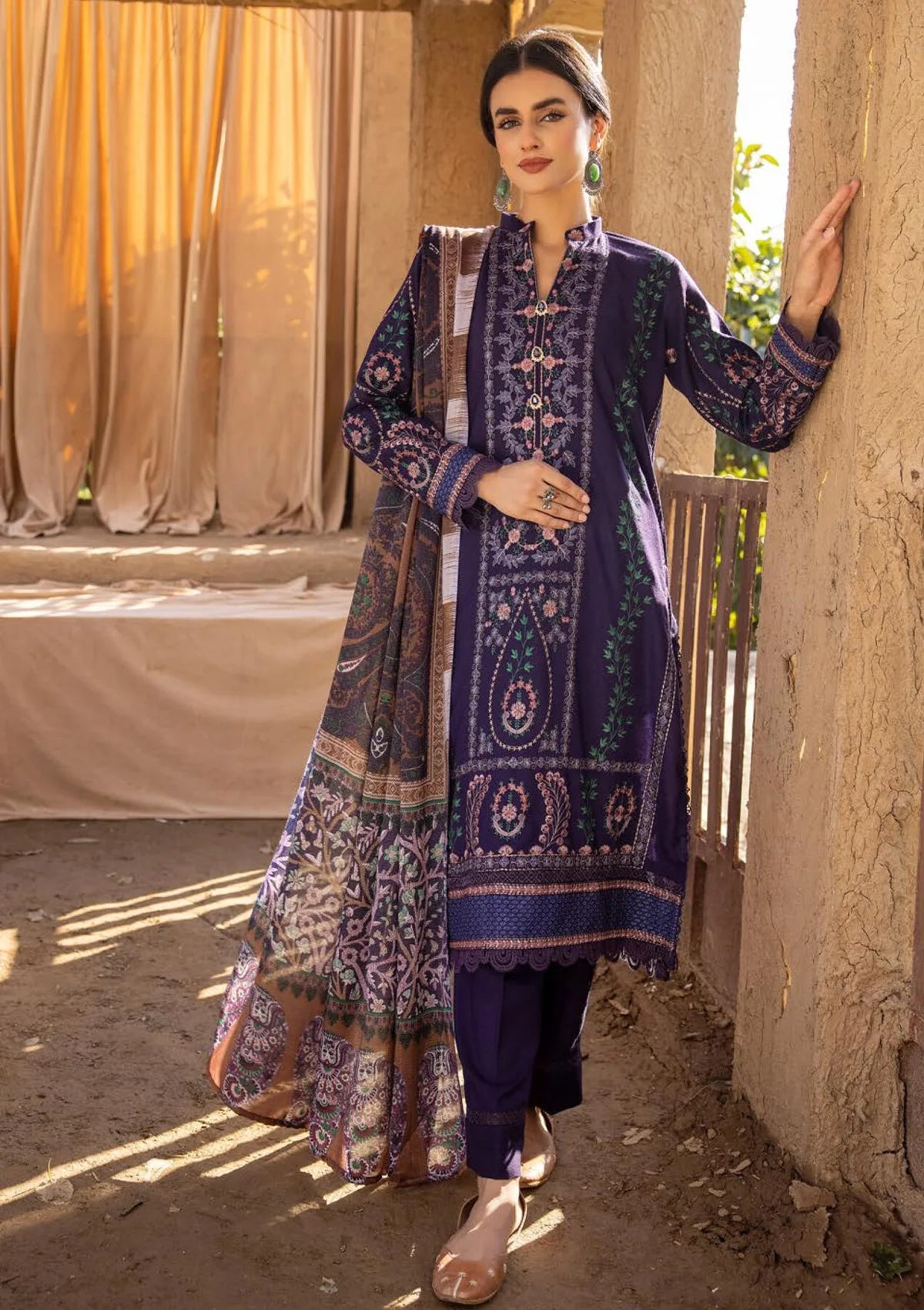 Khoobsurat Zeenat Emb Peach Leather'23 Z-02 - Mohsin Saeed Fabrics