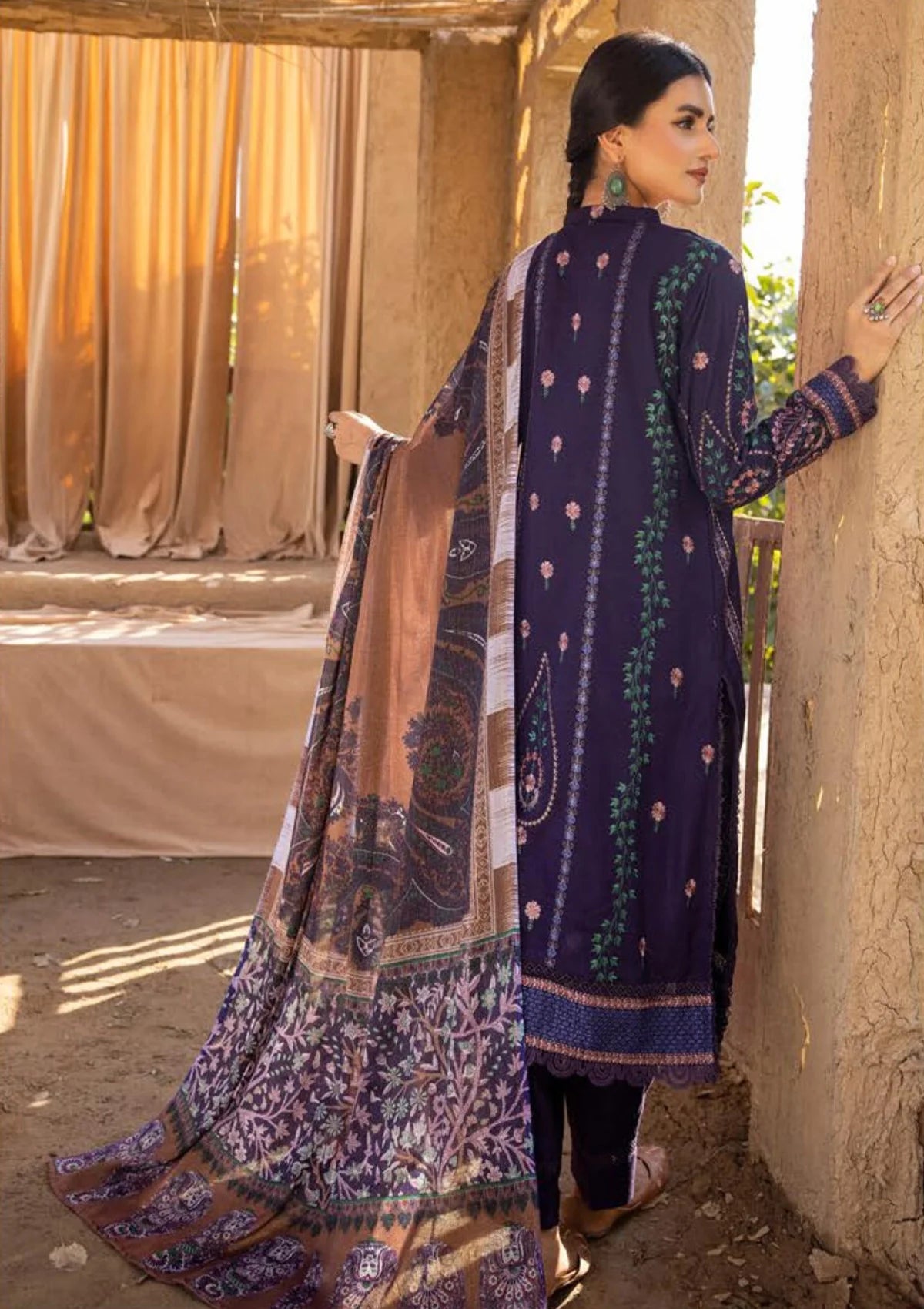 Khoobsurat Zeenat Emb Peach Leather'23 Z-02 - Mohsin Saeed Fabrics