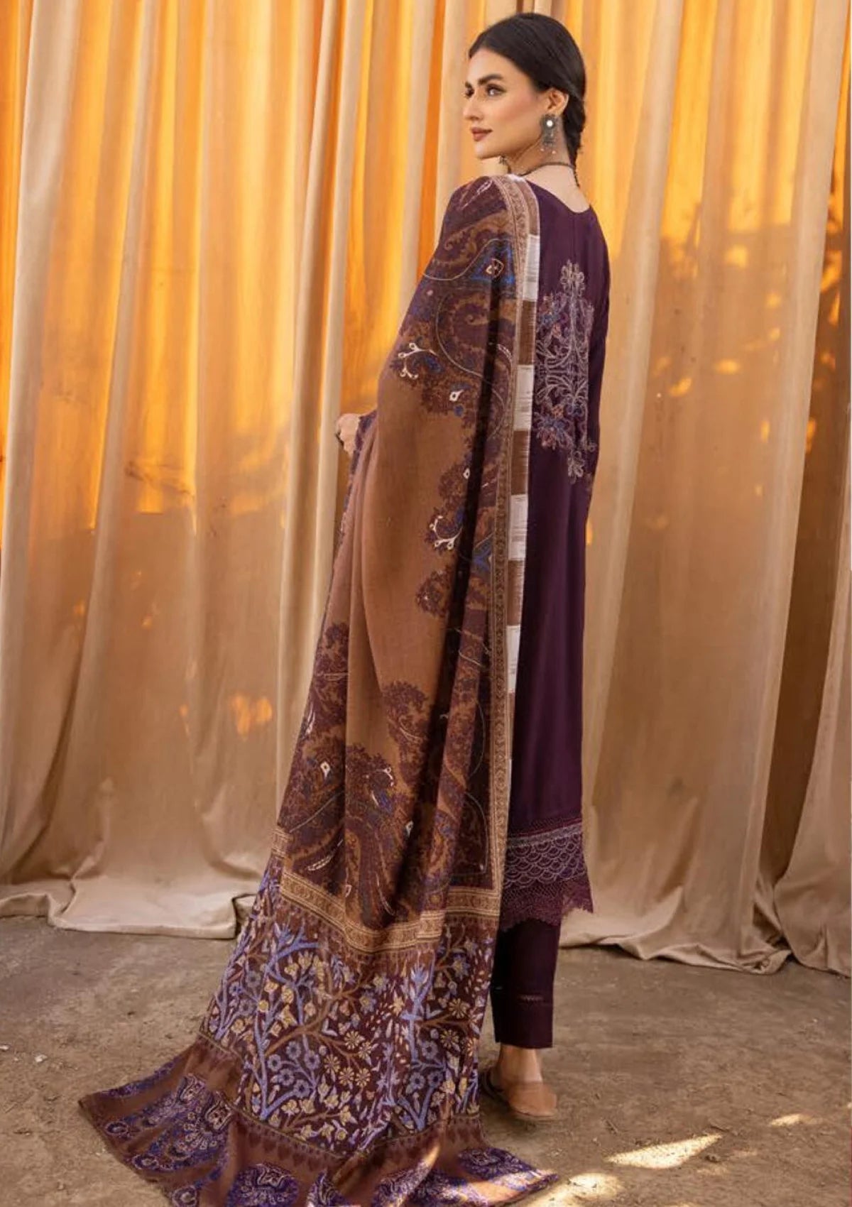 Khoobsurat Zeenat Emb Peach Leather'23 Z-03 - Mohsin Saeed Fabrics