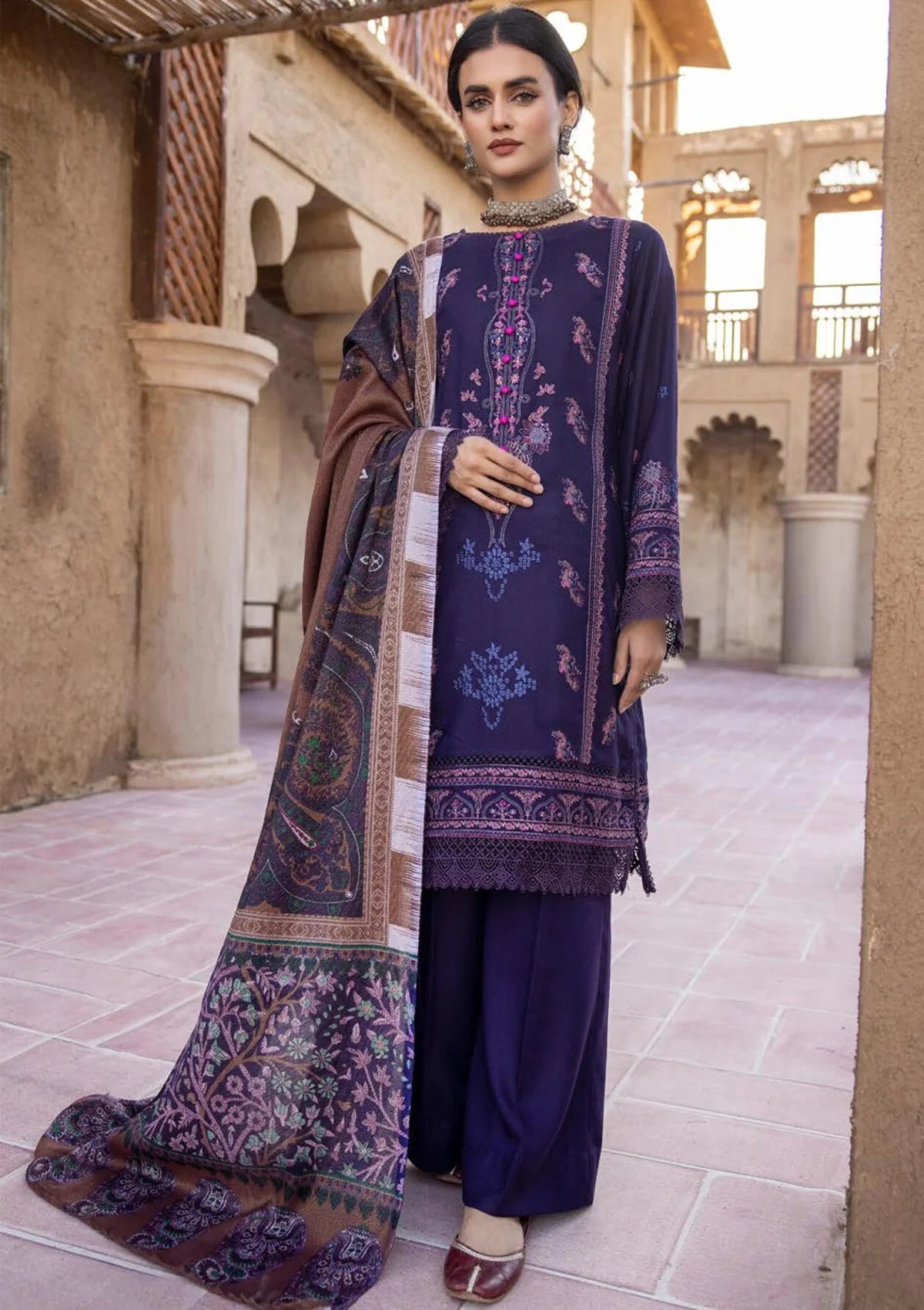 Khoobsurat Zeenat Emb Peach Leather'23 Z-06 - Mohsin Saeed Fabrics