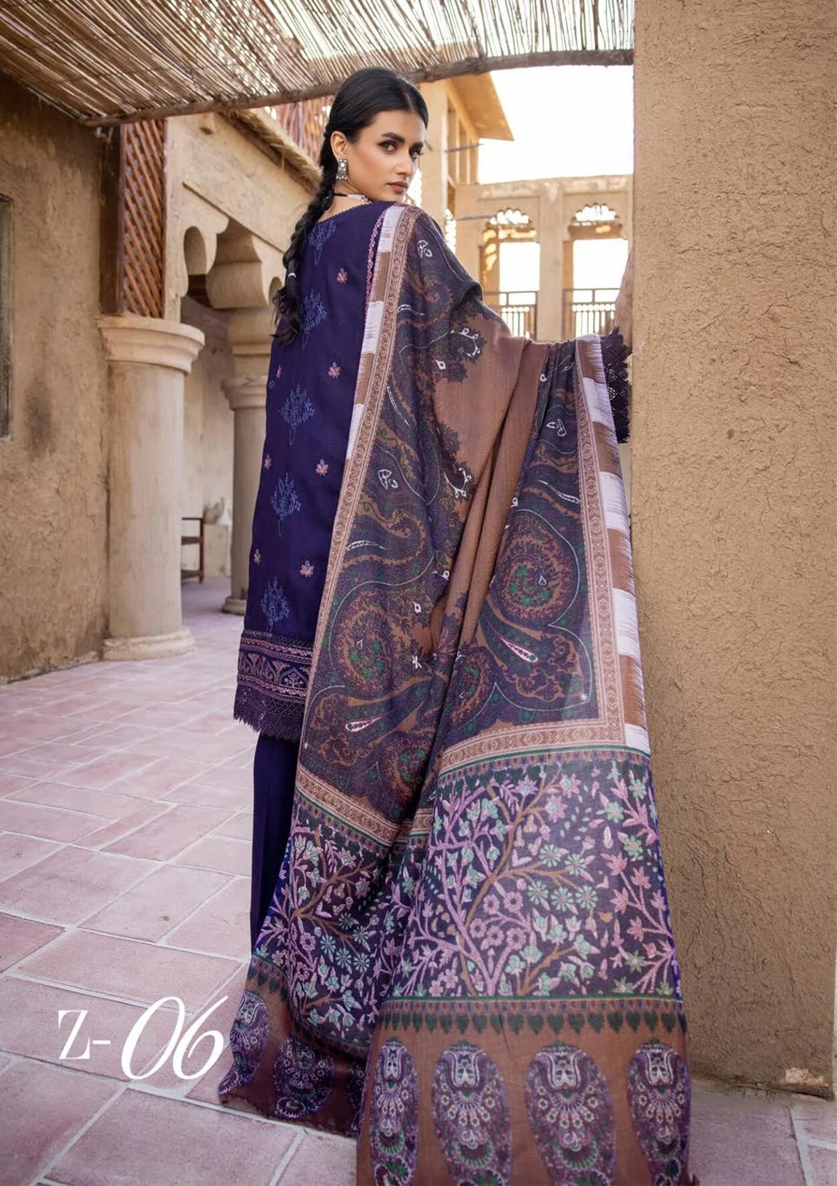 Khoobsurat Zeenat Emb Peach Leather'23 Z-06 - Mohsin Saeed Fabrics