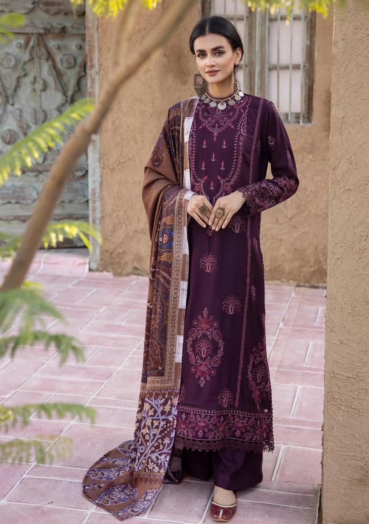 Khoobsurat Zeenat Emb Peach Leather'23 Z-08 - Mohsin Saeed Fabrics