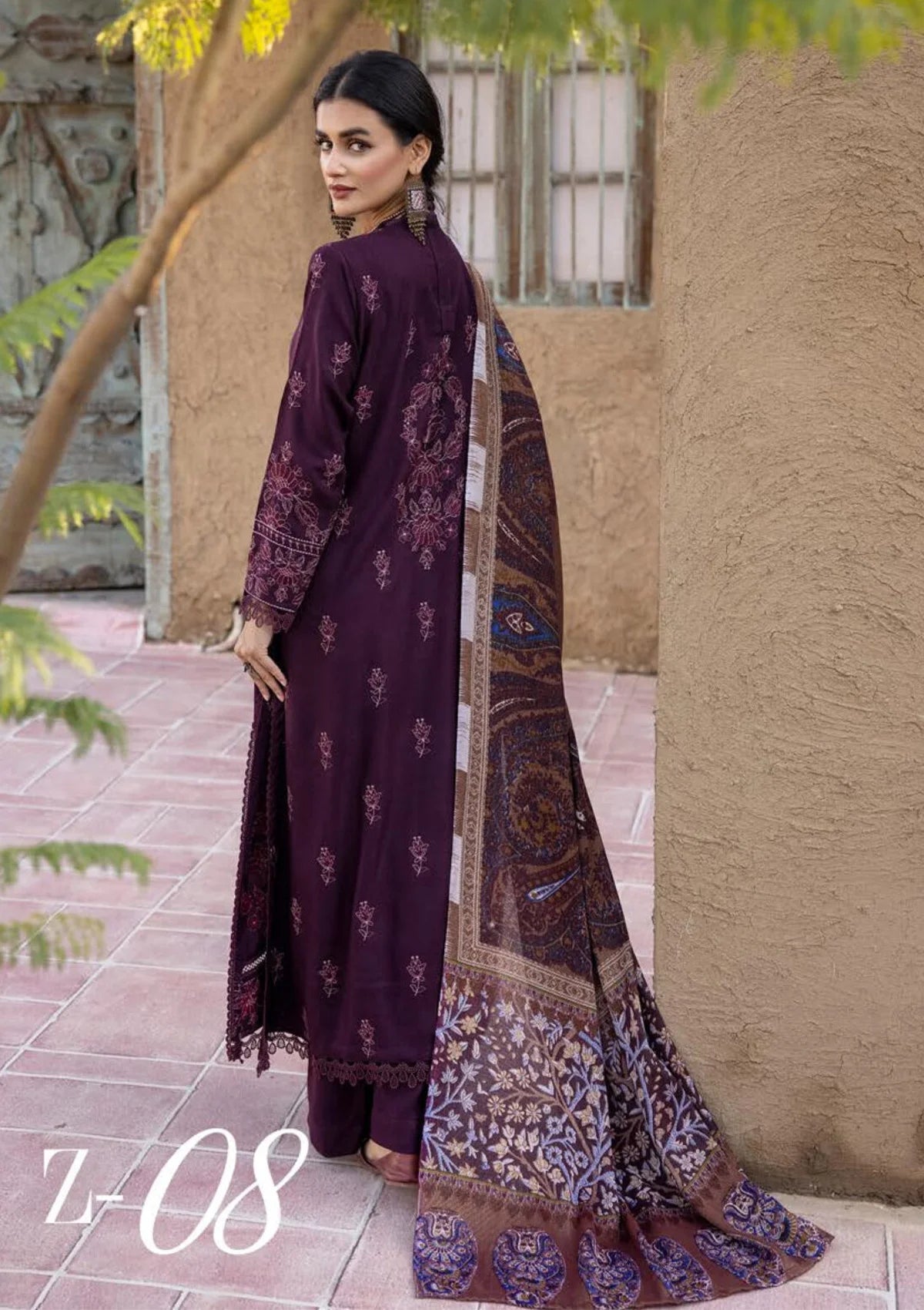 Khoobsurat Zeenat Emb Peach Leather'23 Z-08 - Mohsin Saeed Fabrics