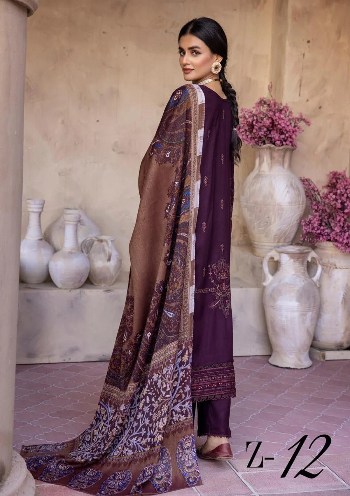 Khoobsurat Zeenat Emb Peach Leather'23 Z-12 - Mohsin Saeed Fabrics