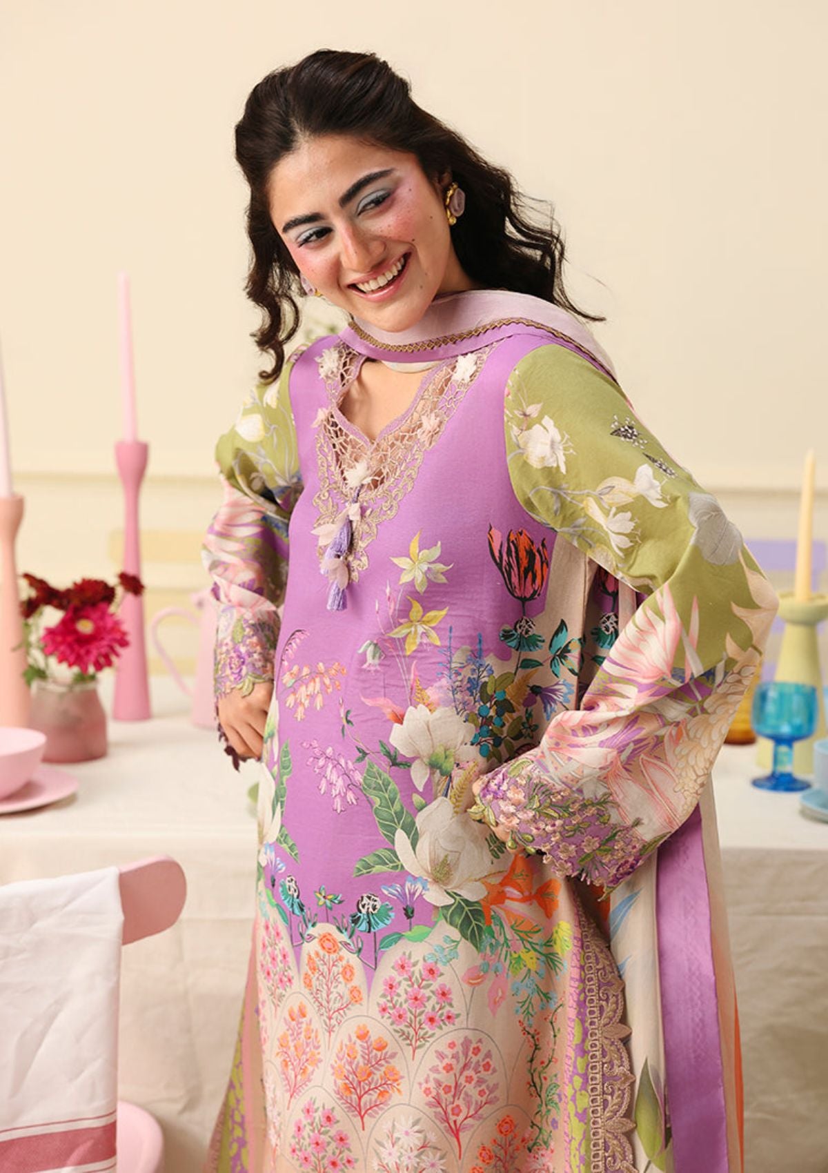Hemline By Mushq Solail Pirnts'26 D-308 Lilac Whim