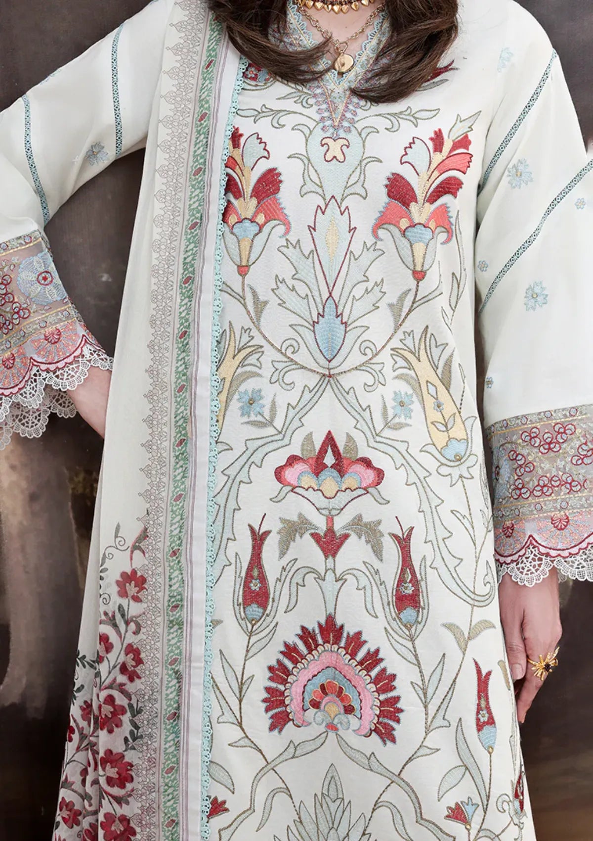 Roheenaz Floral Reveire Luxury Lawn'26 RNZ-611 Lunar Glow