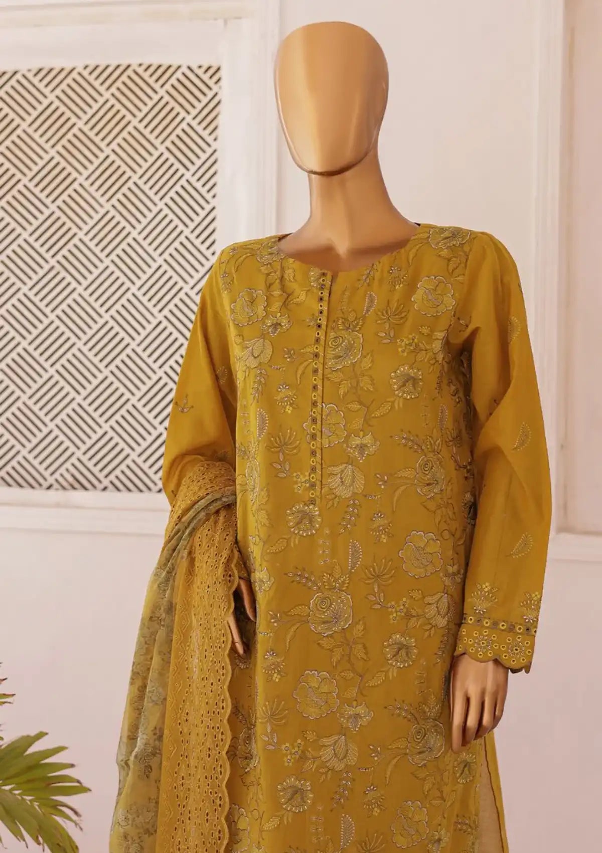 HZ Majestic Luxury Emb Lawn'24 MEC-03 - Mohsin Saeed Fabrics