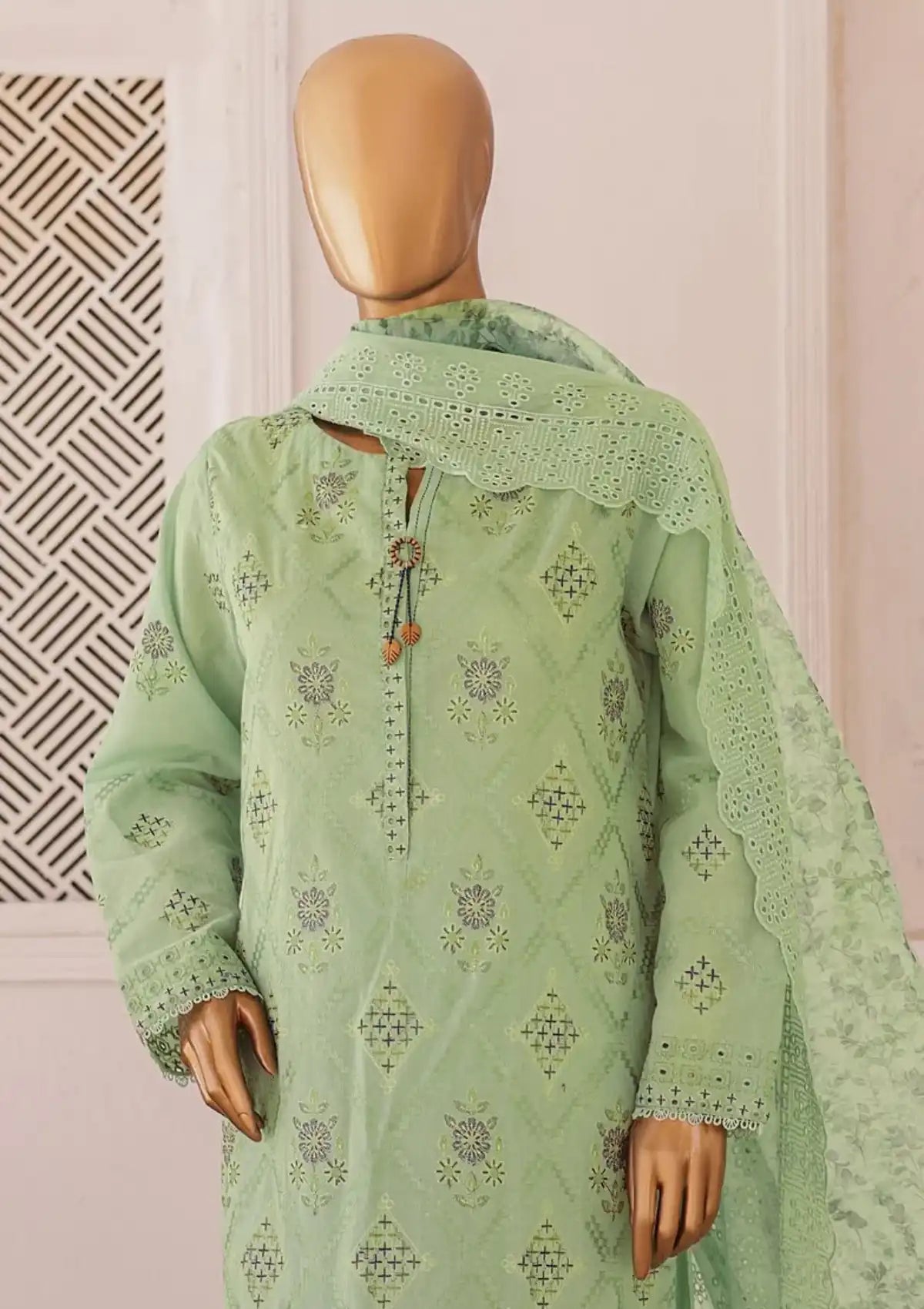 HZ Majestic Luxury Emb Lawn'24 MEC-05 - Mohsin Saeed Fabrics