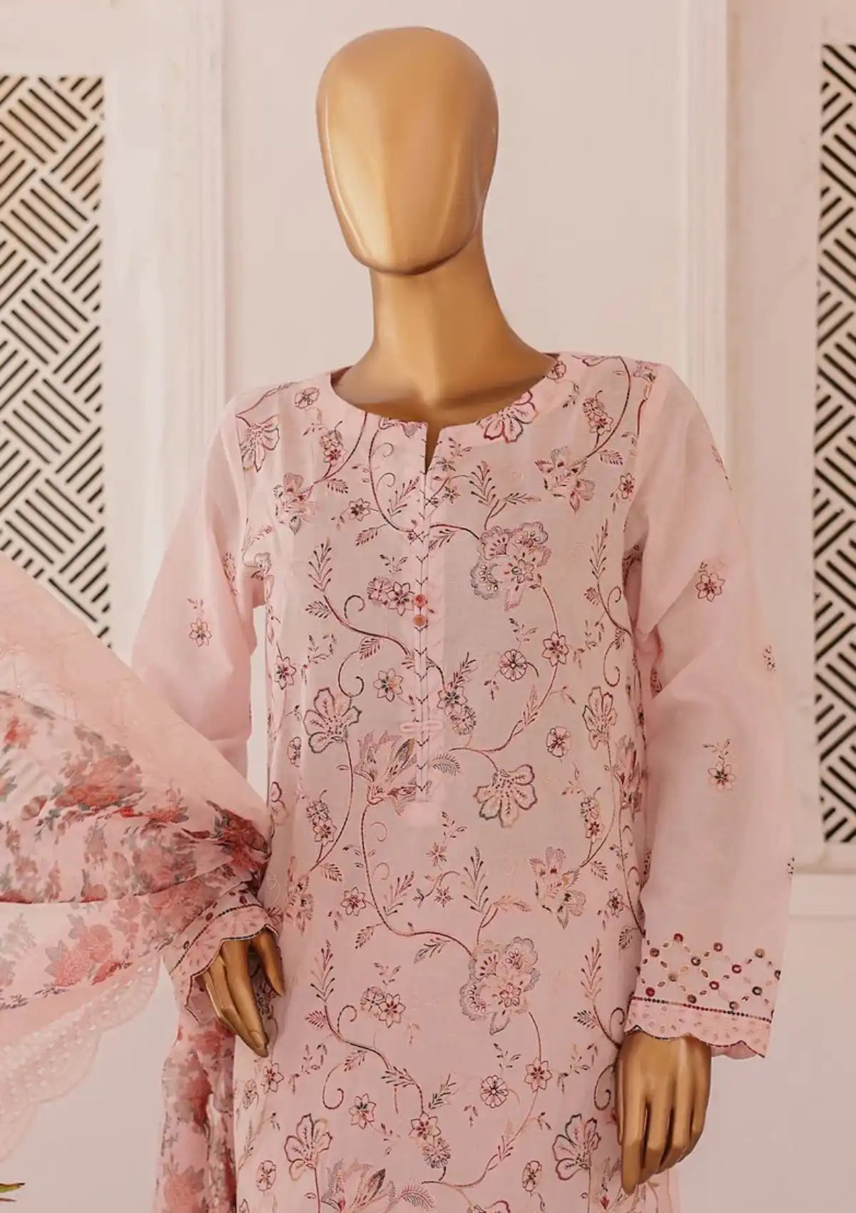 HZ Majestic Luxury Emb Lawn'24 MEC-06 - Mohsin Saeed Fabrics