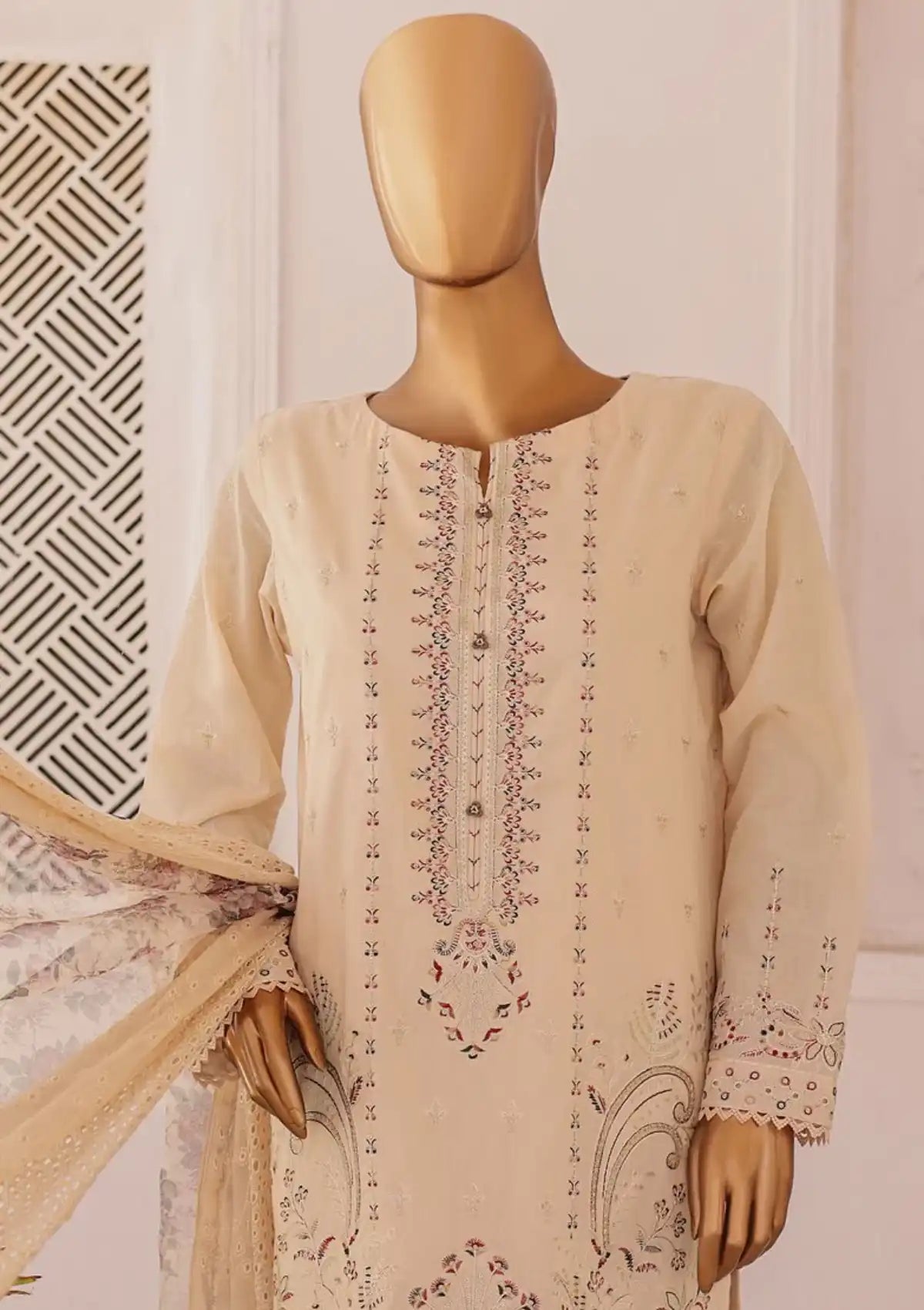 HZ Majestic Luxury Emb Lawn'24 MEC-07 - Mohsin Saeed Fabrics