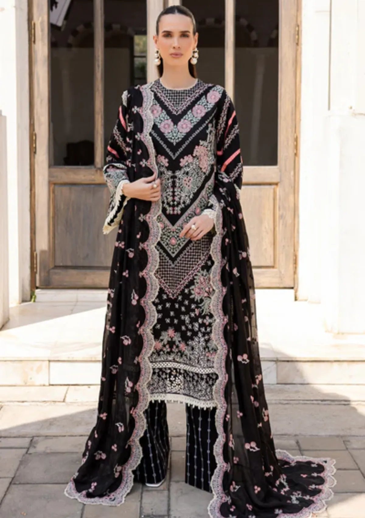 mohsin-saeed-fabrics-designer-daily-wear-formal-and-wedding-suits-within-budget-This-product-is-from-marjjan-ruhi-luxury-lawn25-mll-01-b-black-is-available-on-Mohsin-saeed-fabrics-website.