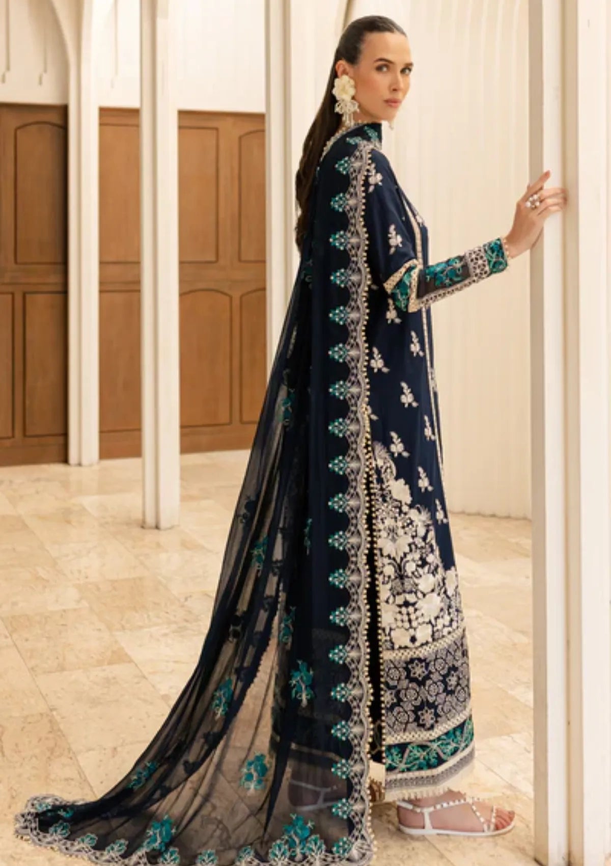 mohsin-saeed-fabrics-designer-daily-wear-formal-and-wedding-suits-within-budget-This-product-is-from-marjjan-ruhi-luxury-lawn25-mll-04-a-navy-blue-is-available-on-Mohsin-saeed-fabrics-website.