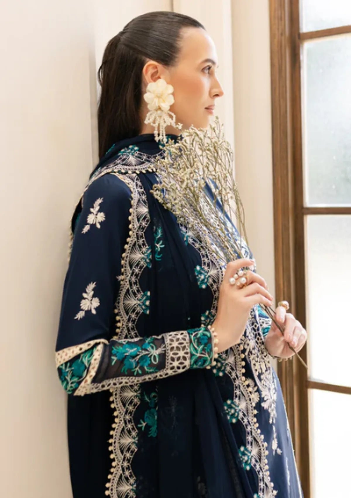 mohsin-saeed-fabrics-designer-daily-wear-formal-and-wedding-suits-within-budget-This-product-is-from-marjjan-ruhi-luxury-lawn25-mll-04-a-navy-blue-is-available-on-Mohsin-saeed-fabrics-website.