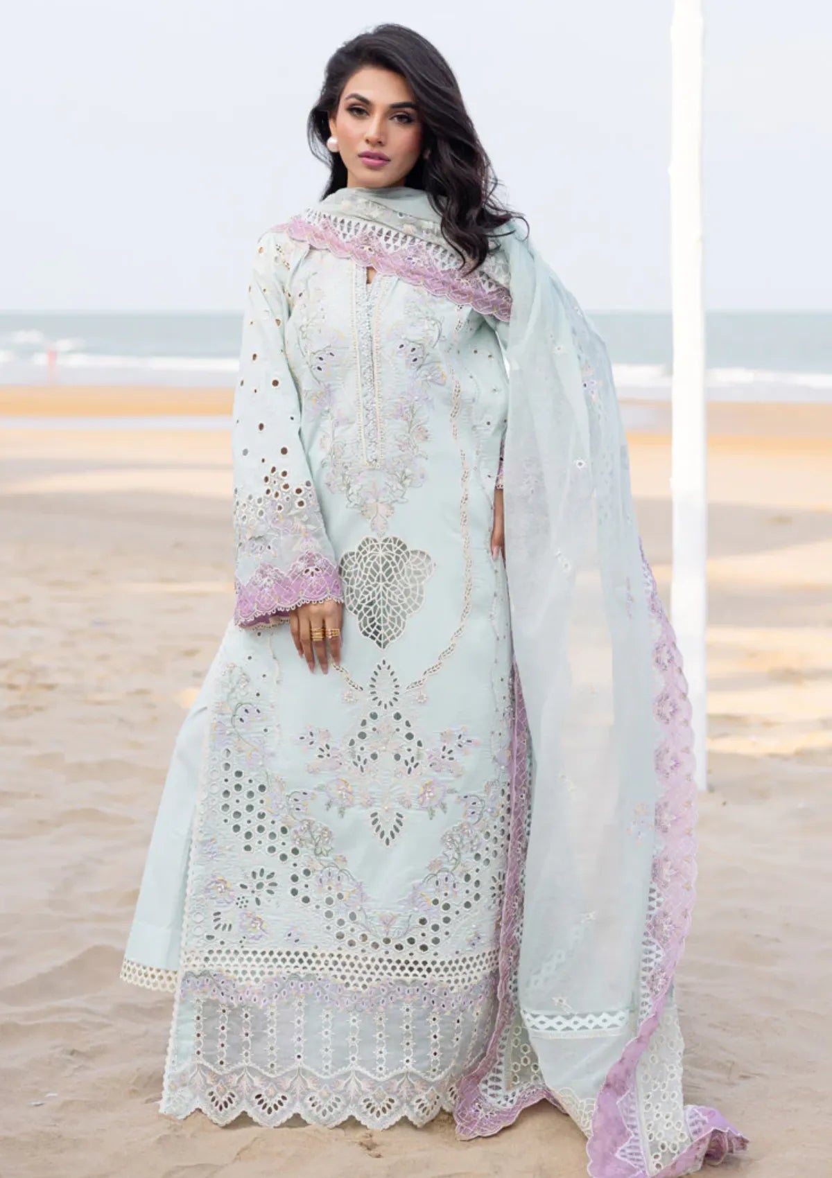 Marjjan Mavi Luxury Lawn'25 MLL-20B (ICE BLUE) Mohsin Saeed Fabrics Marjjan Mavi Luxury Lawn'25 MLL-20B (ICE BLUE) Mohsin Saeed Fabrics
