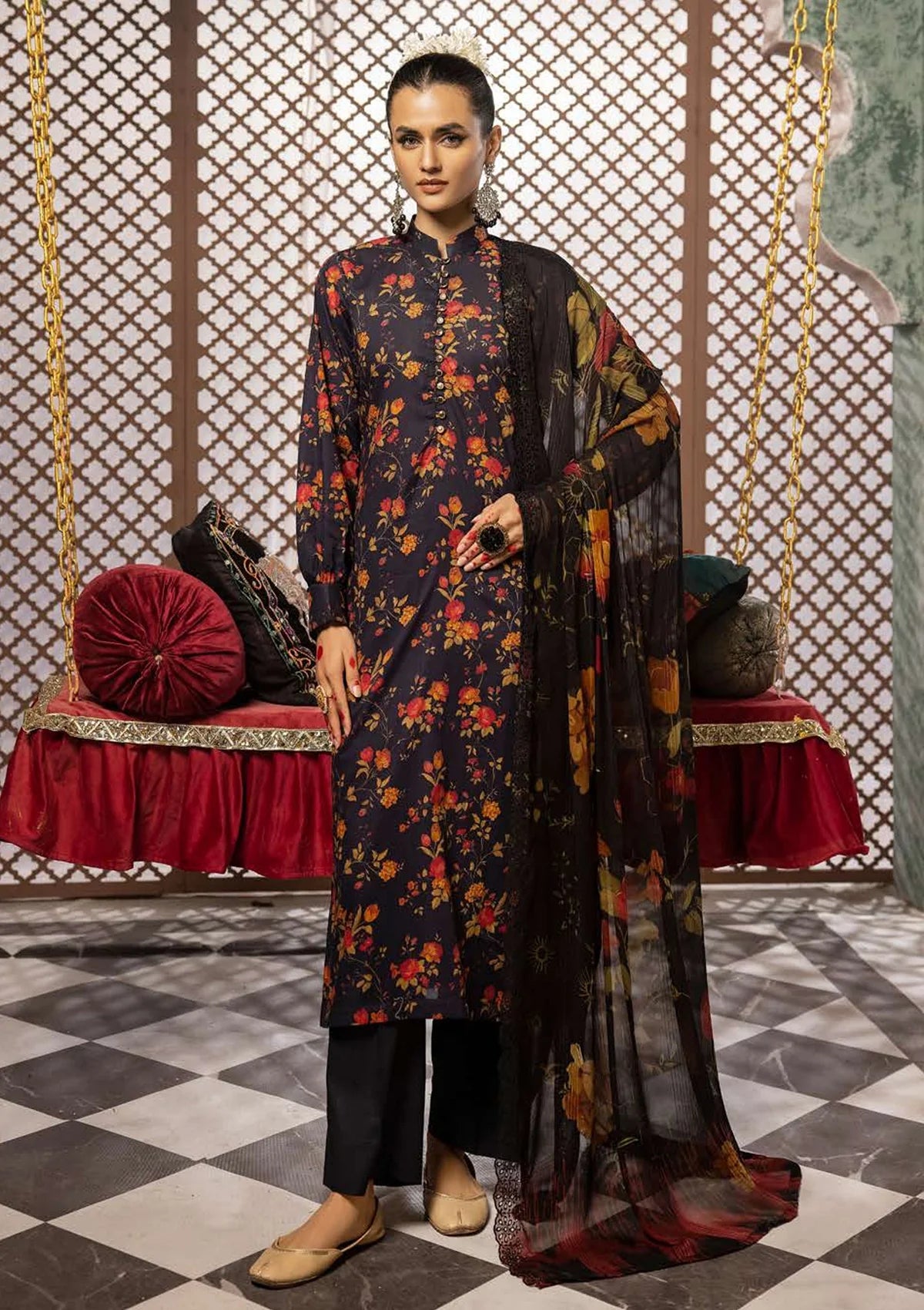 Mahoor By Khoobsurat Lawn'24 M-401 - Mohsin Saeed Fabrics