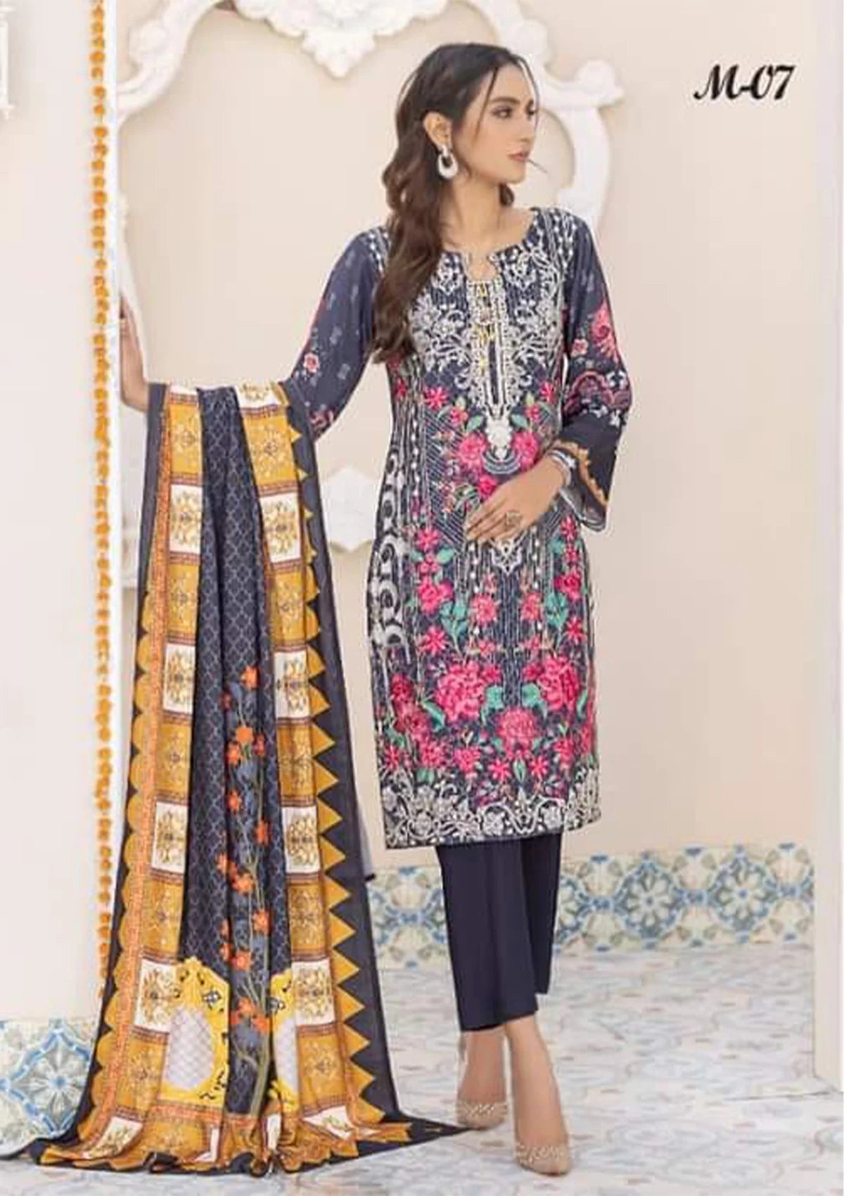 Manizay Afreen Emb Slub'23 M-07 - Mohsin Saeed Fabrics