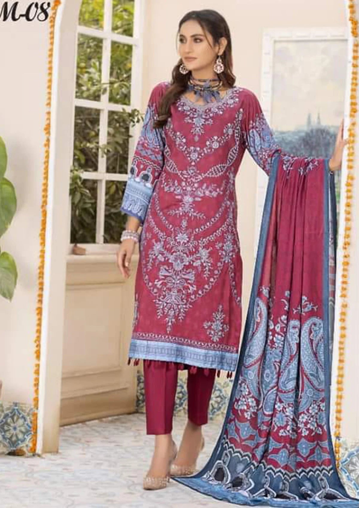 Manizay Afreen Emb Slub'23 M-08 - Mohsin Saeed Fabrics