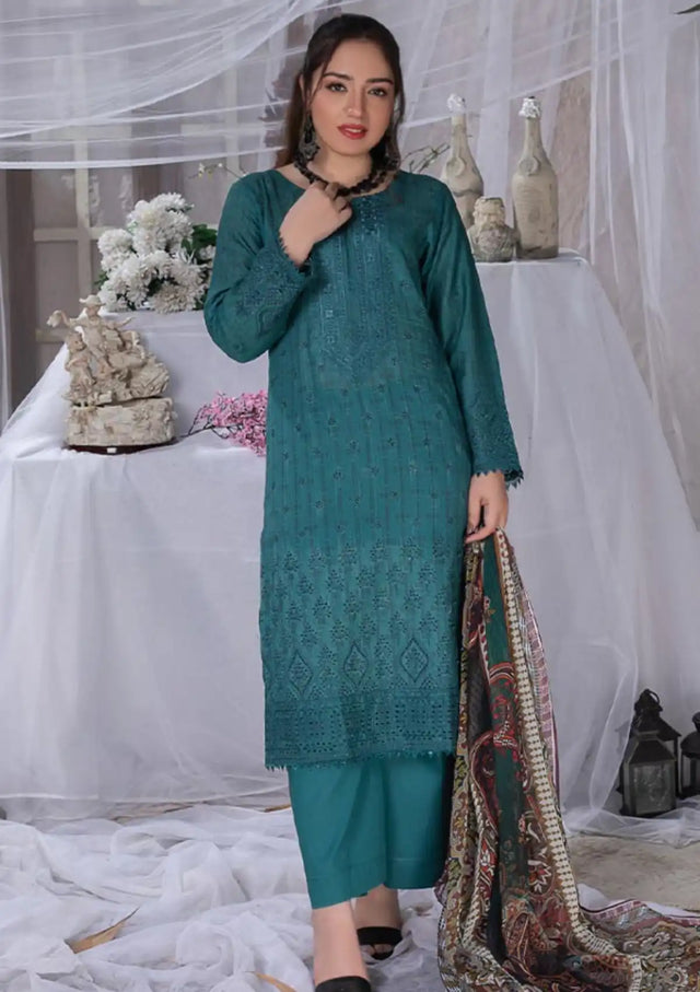Manizay Nikhar Emb Lawn'24 D-02 - Mohsin Saeed Fabrics