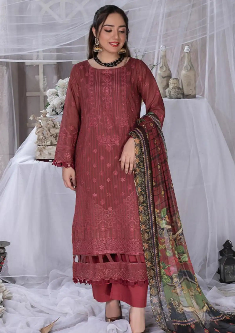 Manizay Nikhar Emb Lawn'24 D-03 - Mohsin Saeed Fabrics