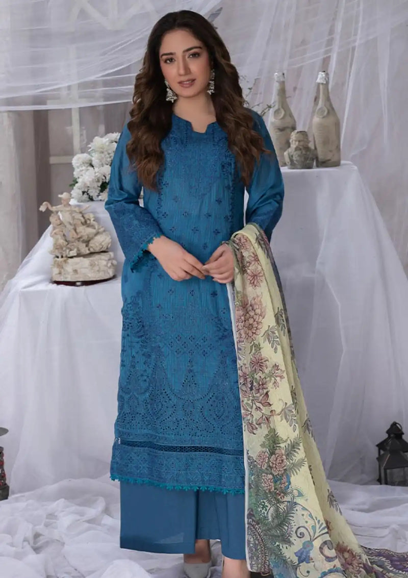 Manizay Nikhar Emb Lawn'24 D-05 - Mohsin Saeed Fabrics