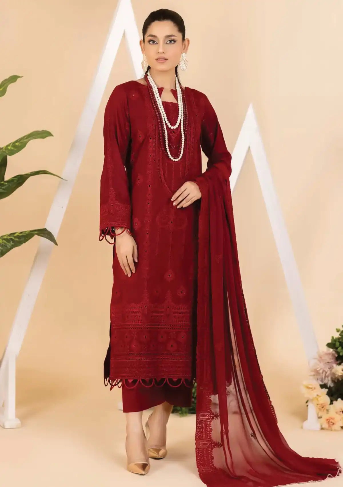 Manizay Dilkash Afsana Emb Karandi'23 D-07 - Mohsin Saeed Fabrics