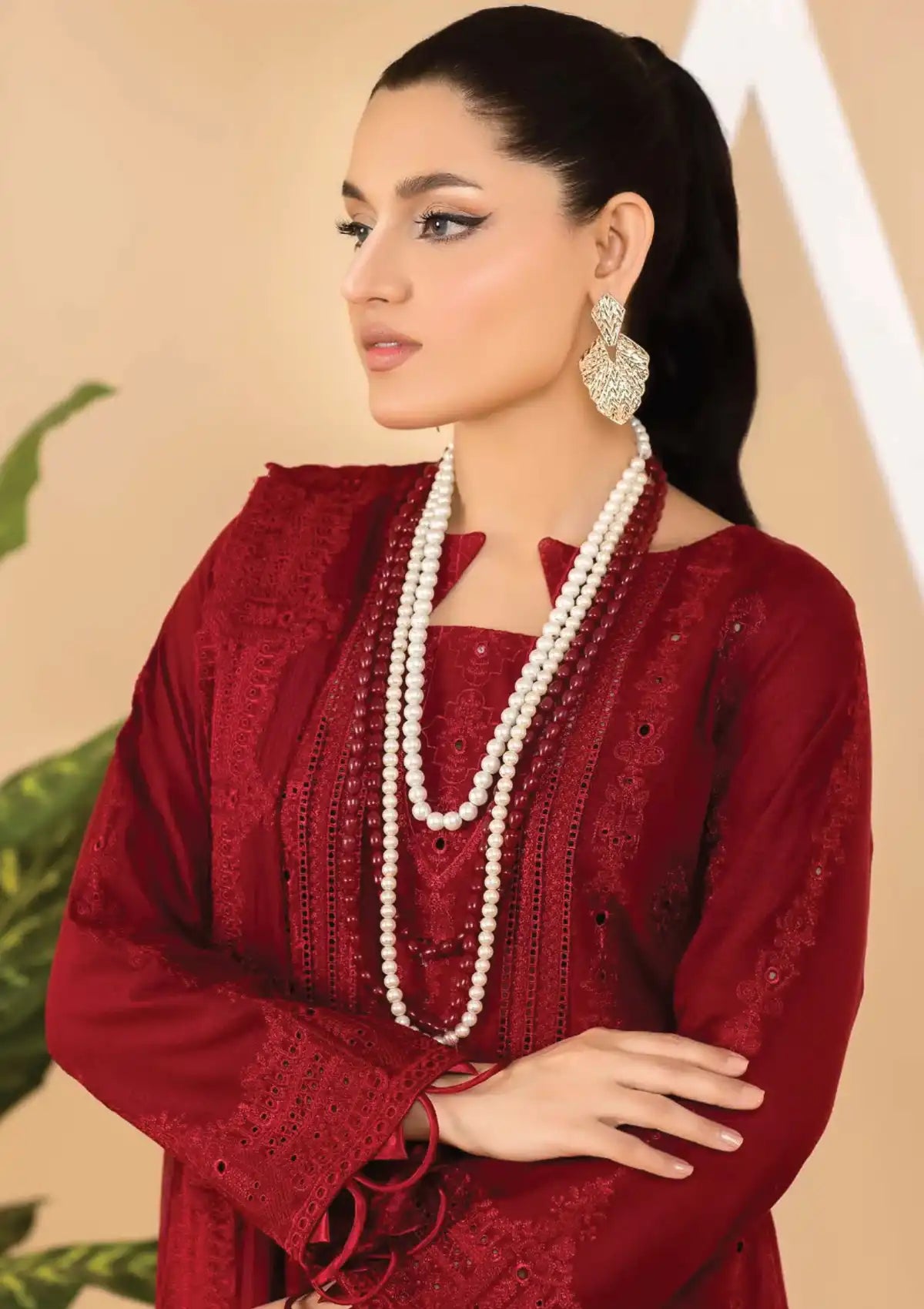 Manizay Dilkash Afsana Emb Karandi'23 D-07 - Mohsin Saeed Fabrics