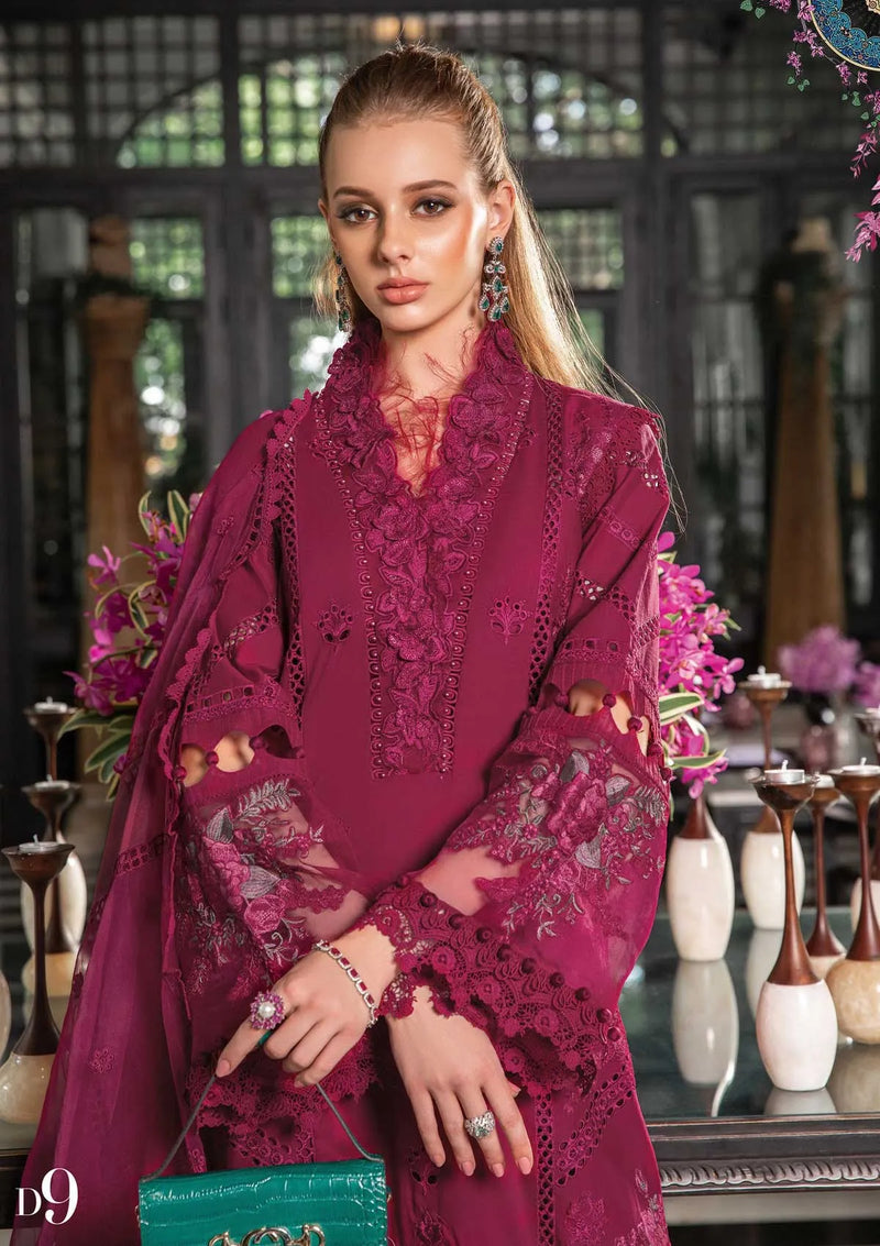 Maria B Eid Luxury Lawn'23 D-09 - Mohsin Saeed Fabrics