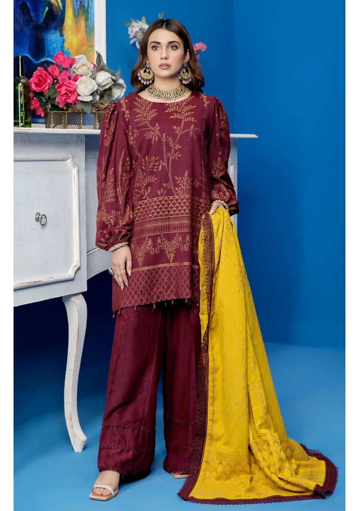 Mary Gold By Wania'22 Vol-01 WP-214 - Mohsin Saeed Fabrics