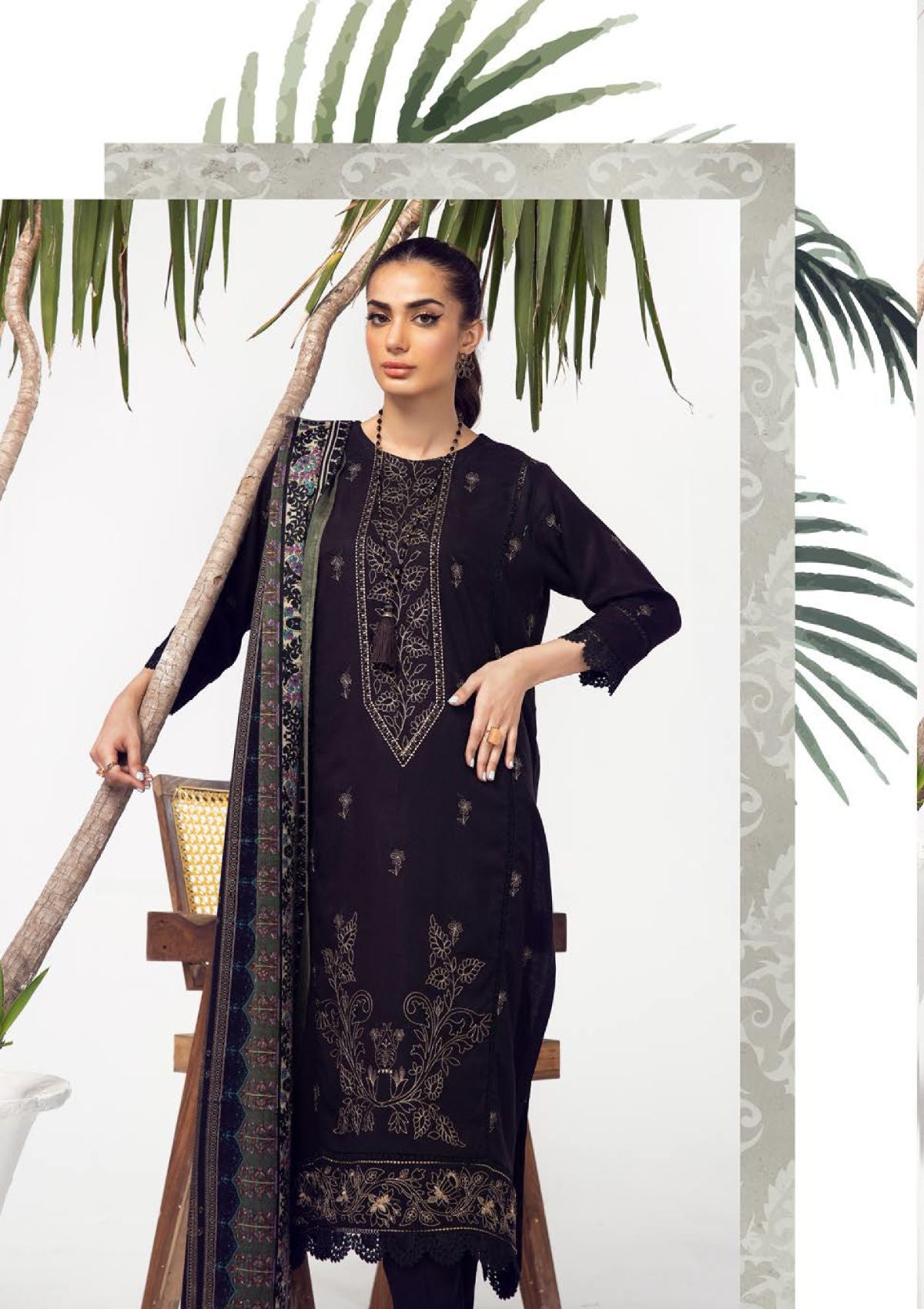 Khoobsurat Meharma Emb Peach Leather'23 M-41 - Mohsin Saeed Fabrics