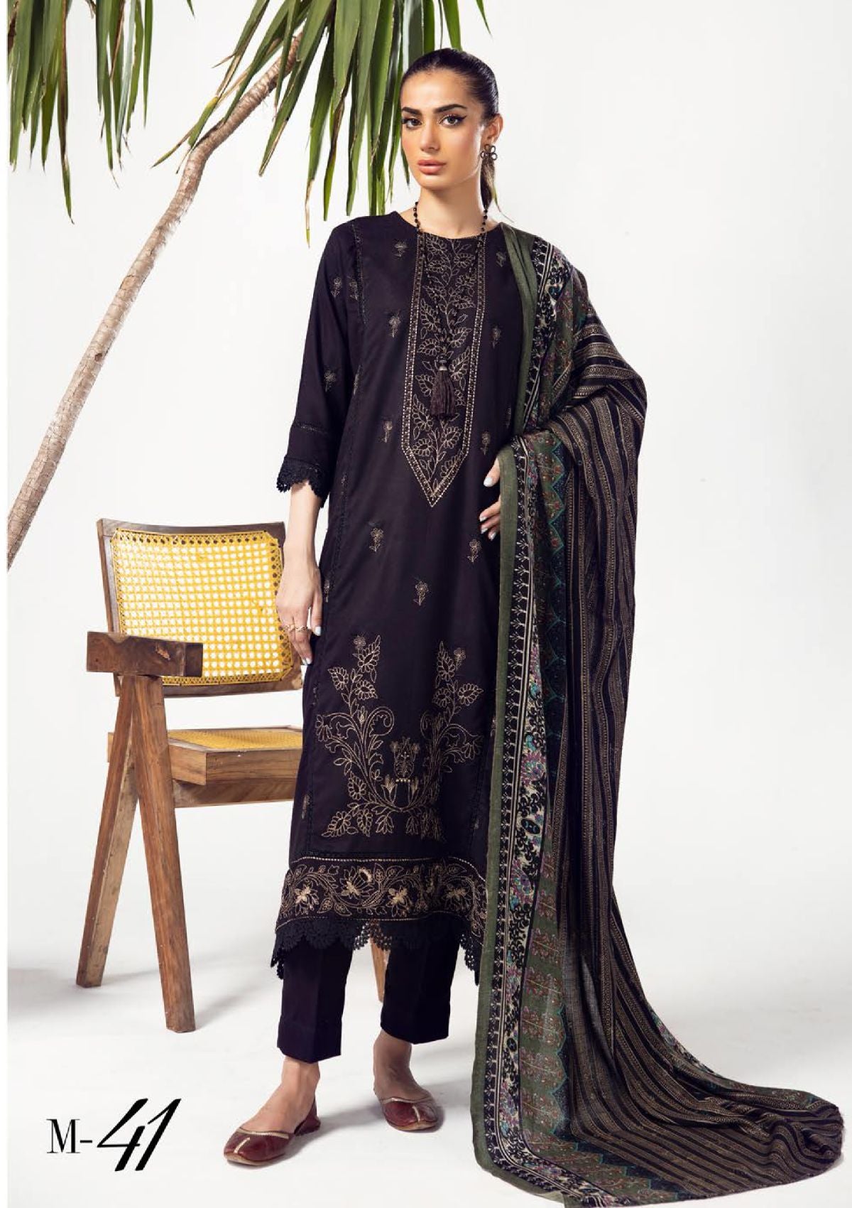 Khoobsurat Meharma Emb Peach Leather'23 M-41 - Mohsin Saeed Fabrics