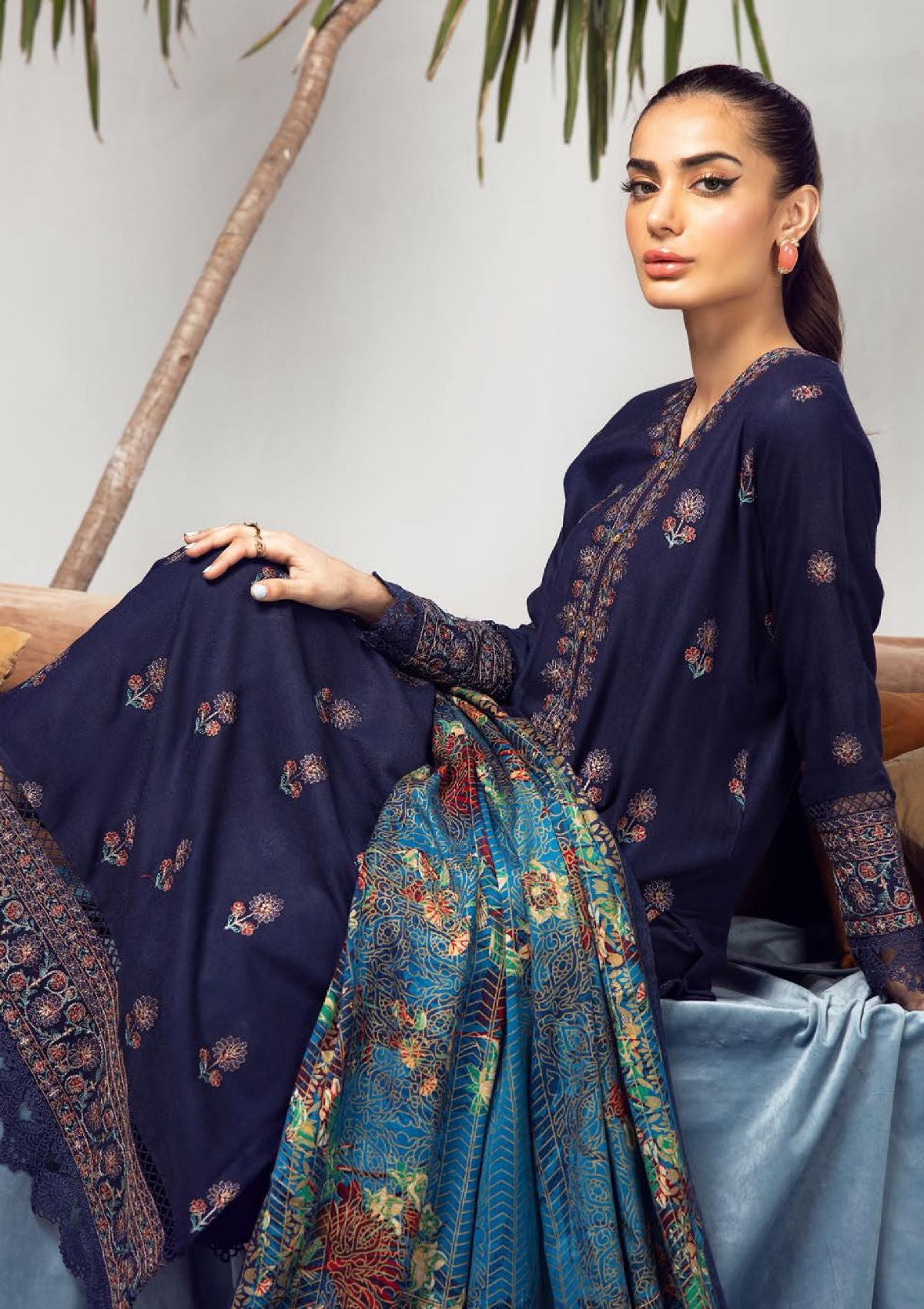 Khoobsurat Meharma Emb Peach Leather'23 M-43 - Mohsin Saeed Fabrics