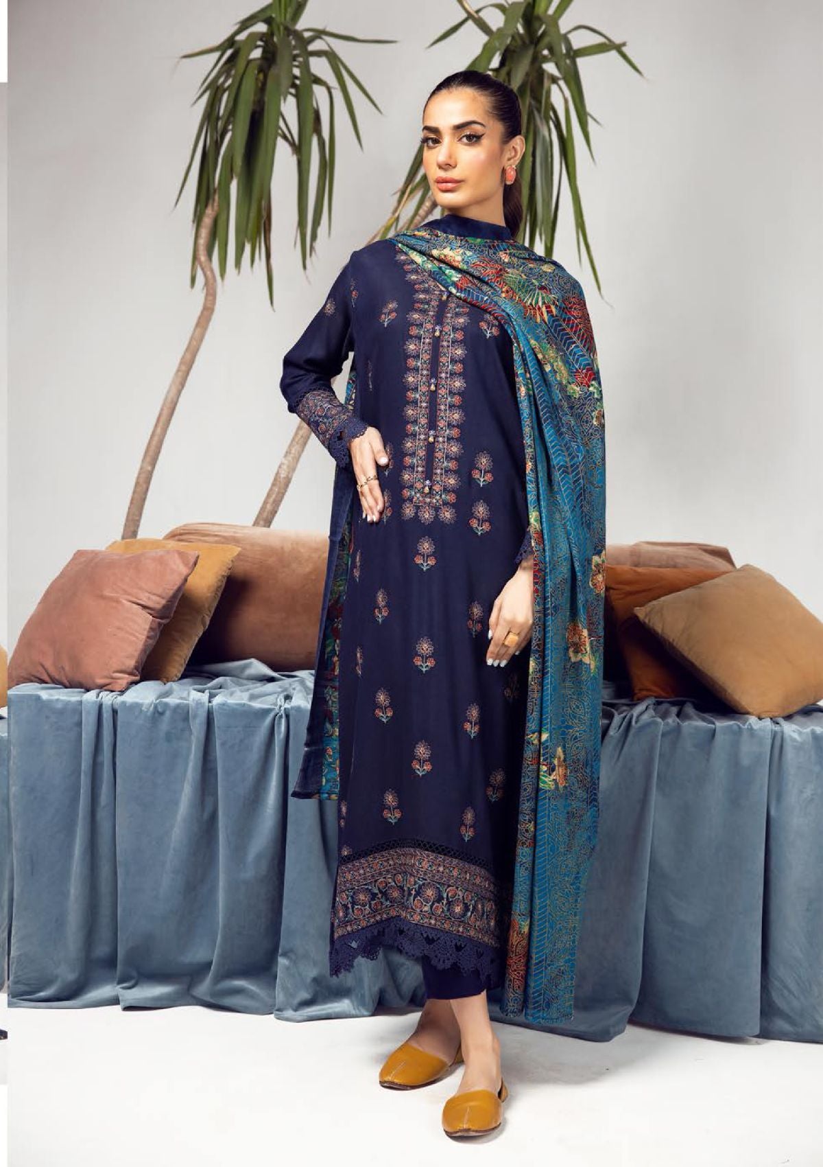 Khoobsurat Meharma Emb Peach Leather'23 M-43 - Mohsin Saeed Fabrics