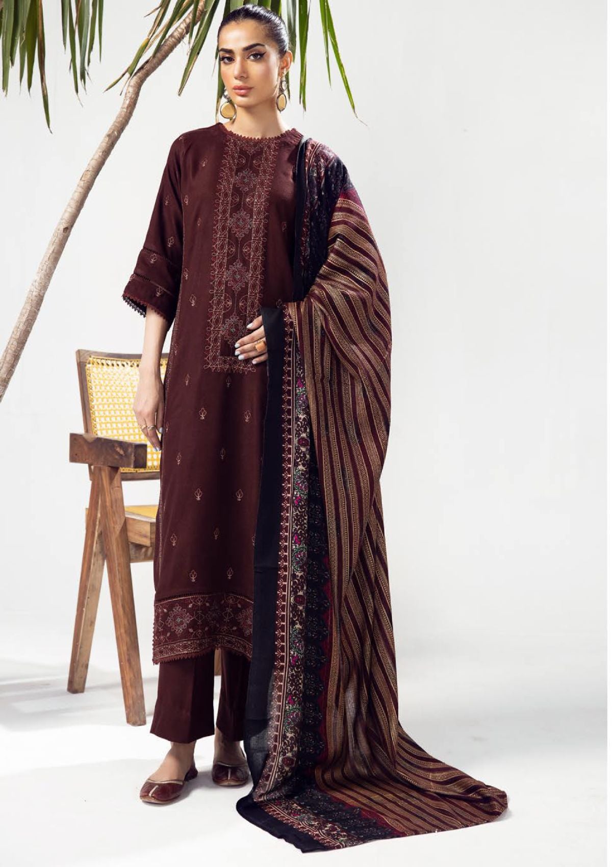 Khoobsurat Meharma Emb Peach Leather'23 M-44 - Mohsin Saeed Fabrics
