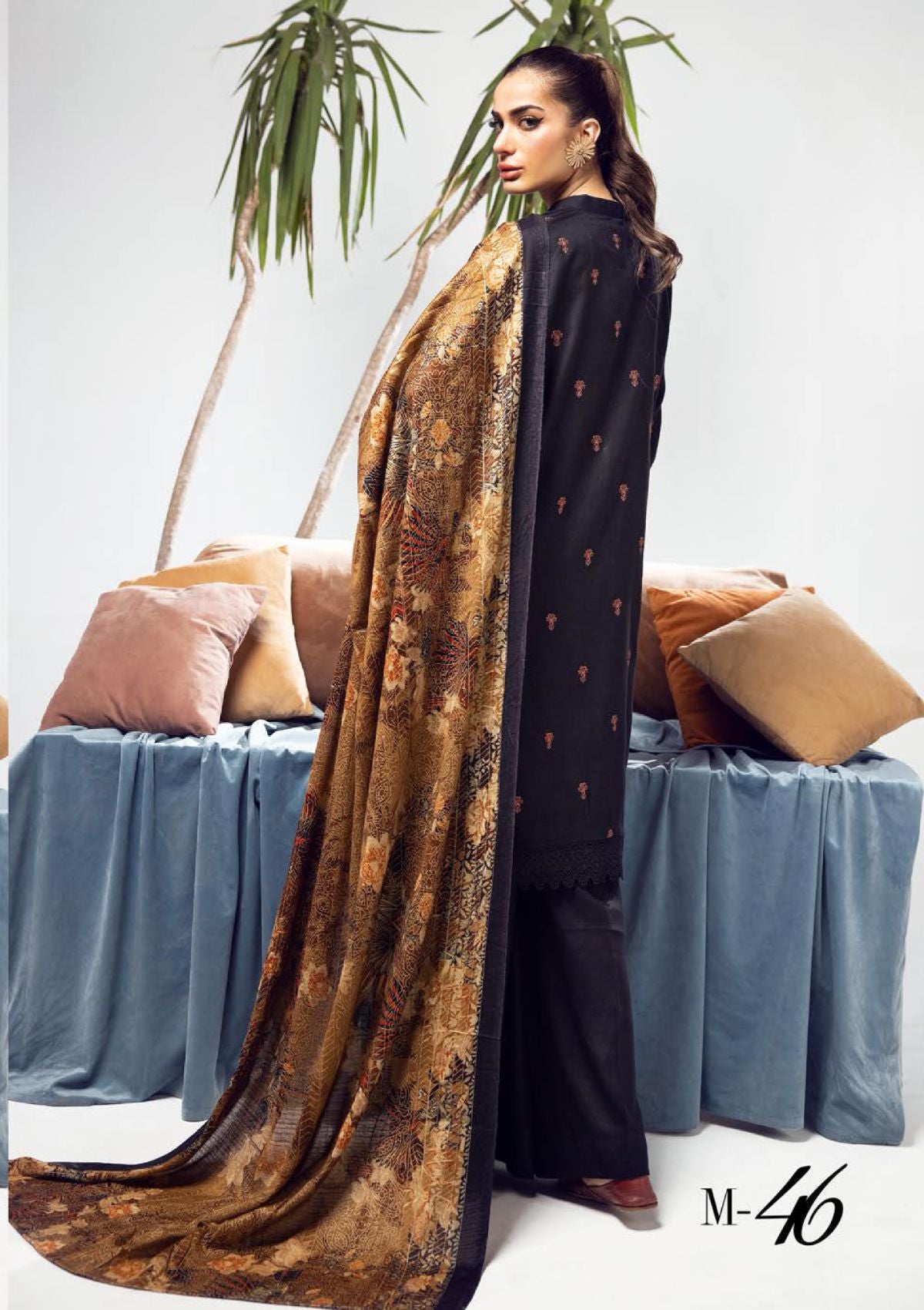 Khoobsurat Meharma Emb Peach Leather'23 M-46 - Mohsin Saeed Fabrics