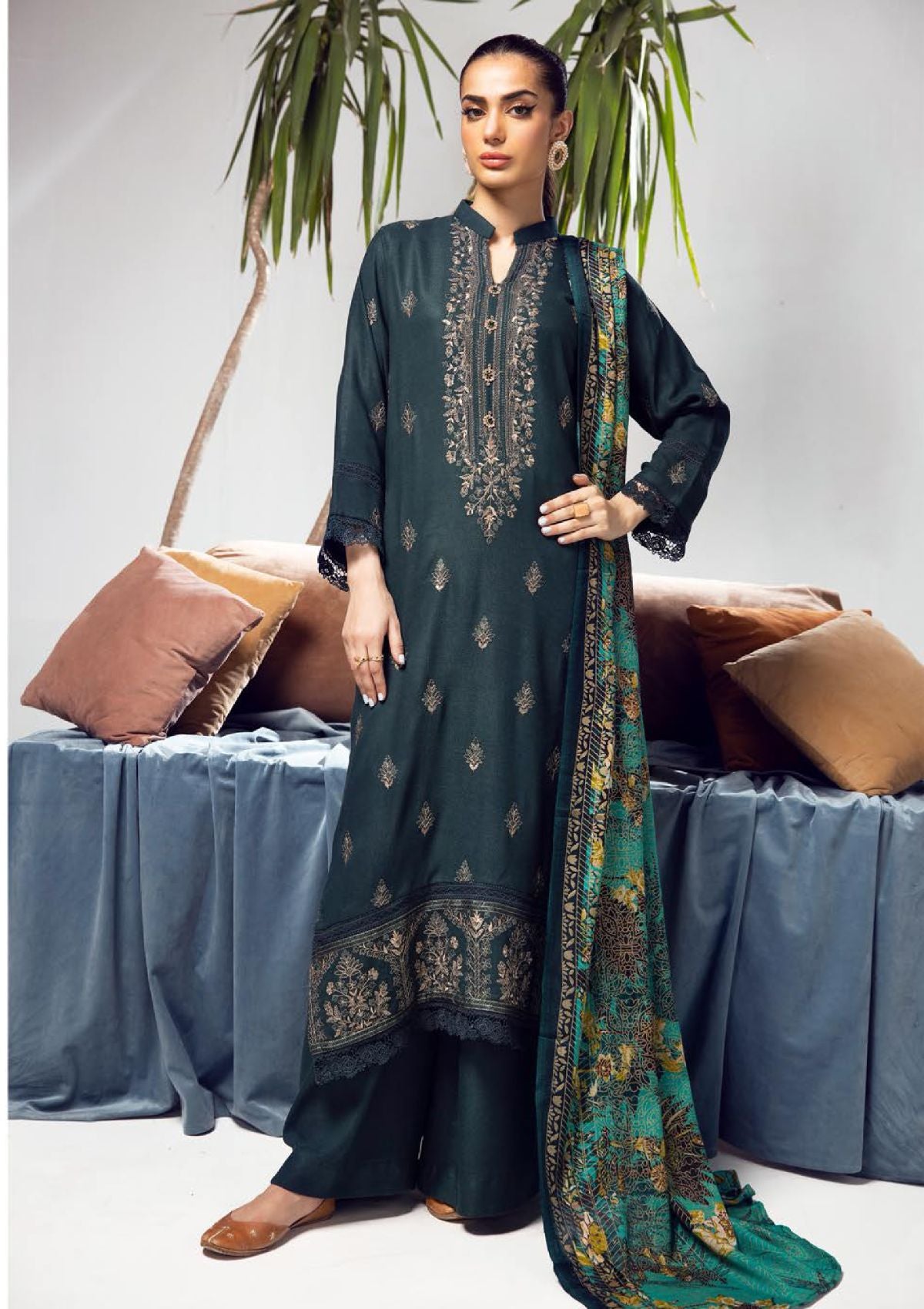 Khoobsurat Meharma Emb Peach Leather'23 M-47 - Mohsin Saeed Fabrics