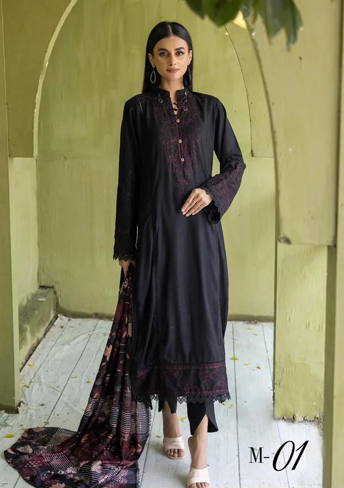Meharma By Khoobsurat Emb Peach Leather'23 M-01 - Mohsin Saeed Fabrics
