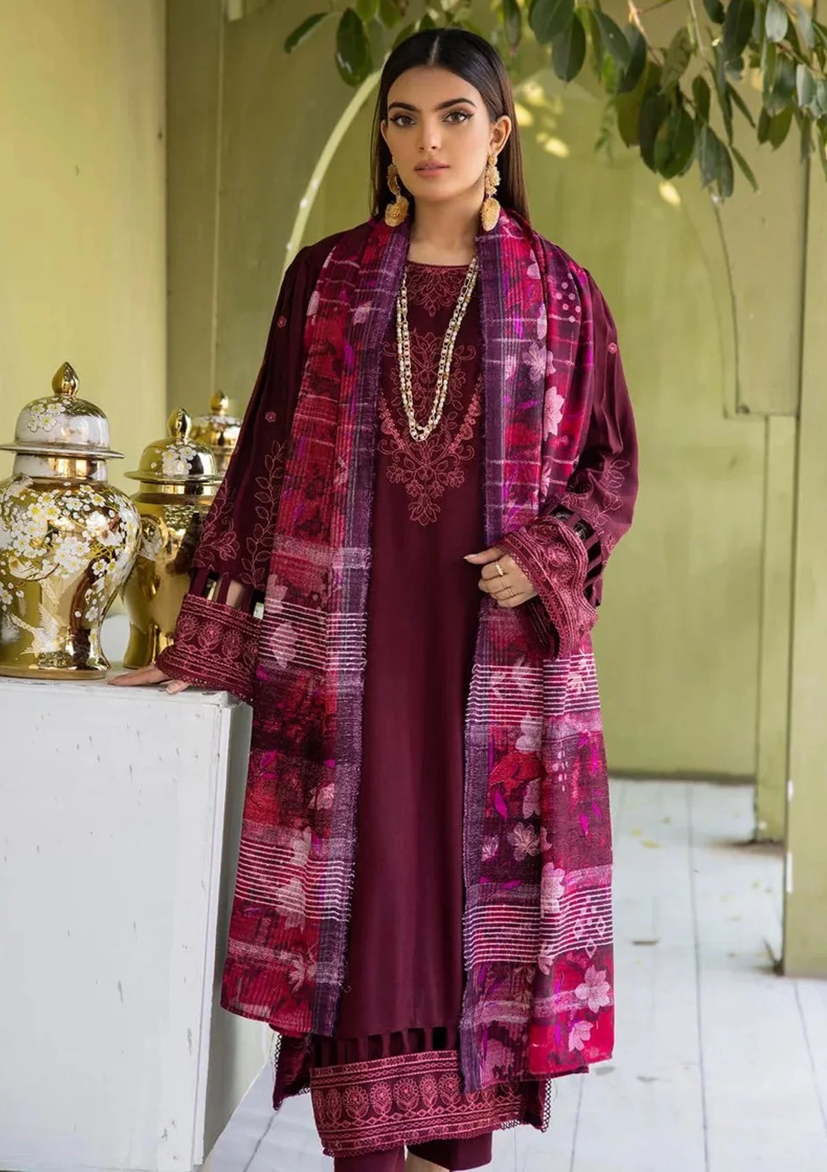 Meharma By Khoobsurat Emb Peach Leather'23 M-02 - Mohsin Saeed Fabrics