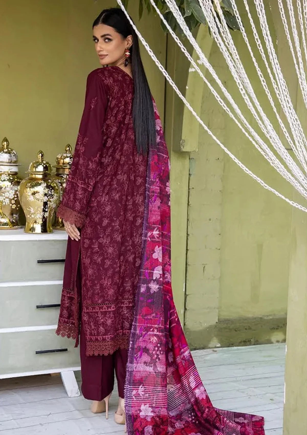 Meharma By Khoobsurat Emb Peach Leather'23 M-05 - Mohsin Saeed Fabrics