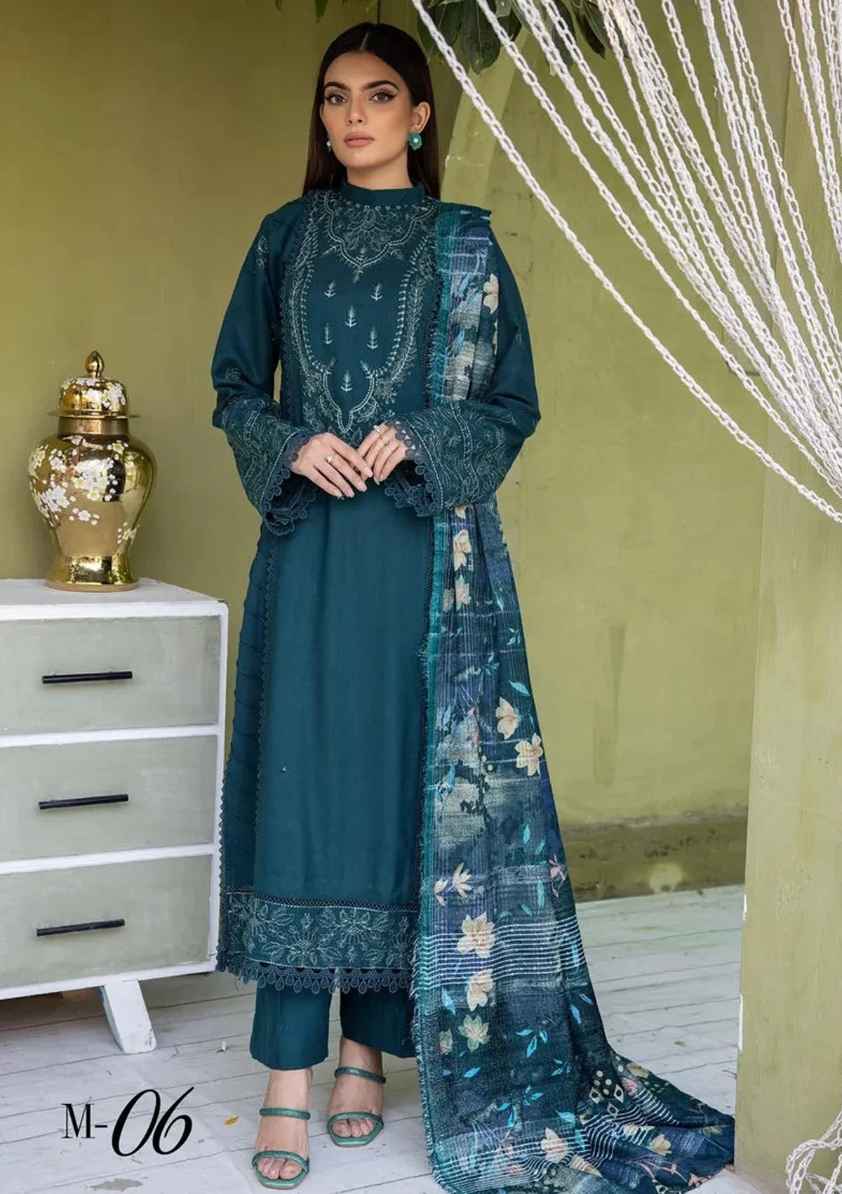 Meharma By Khoobsurat Emb Peach Leather'23 M-06 - Mohsin Saeed Fabrics