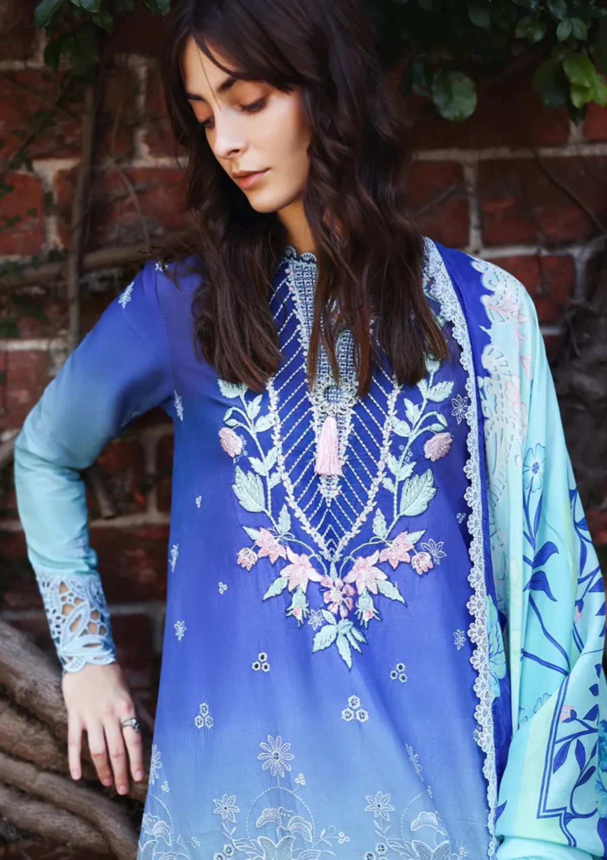 Mushq Solace Ombre Chikankari'26 D-05 Moonlit Ease