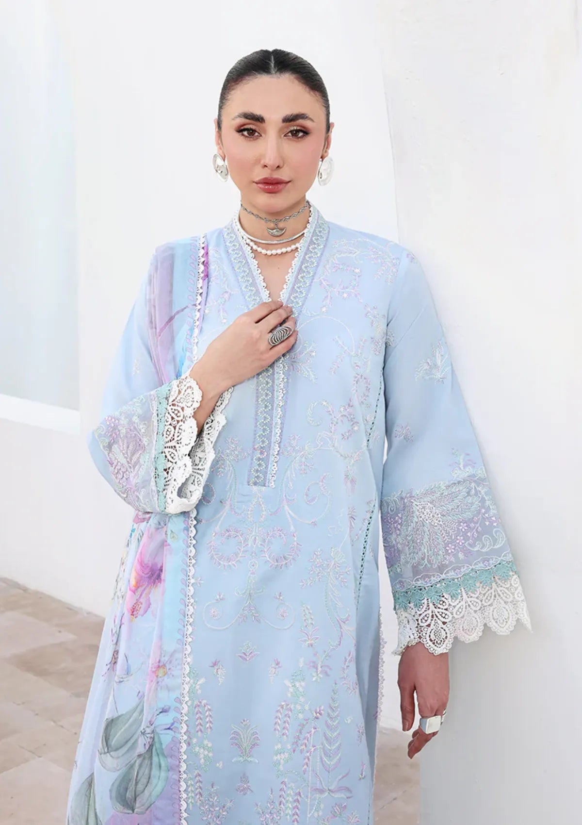Roheenaz Floral Reveire Luxury Lawn'26 RNZ-602 Morning Petal