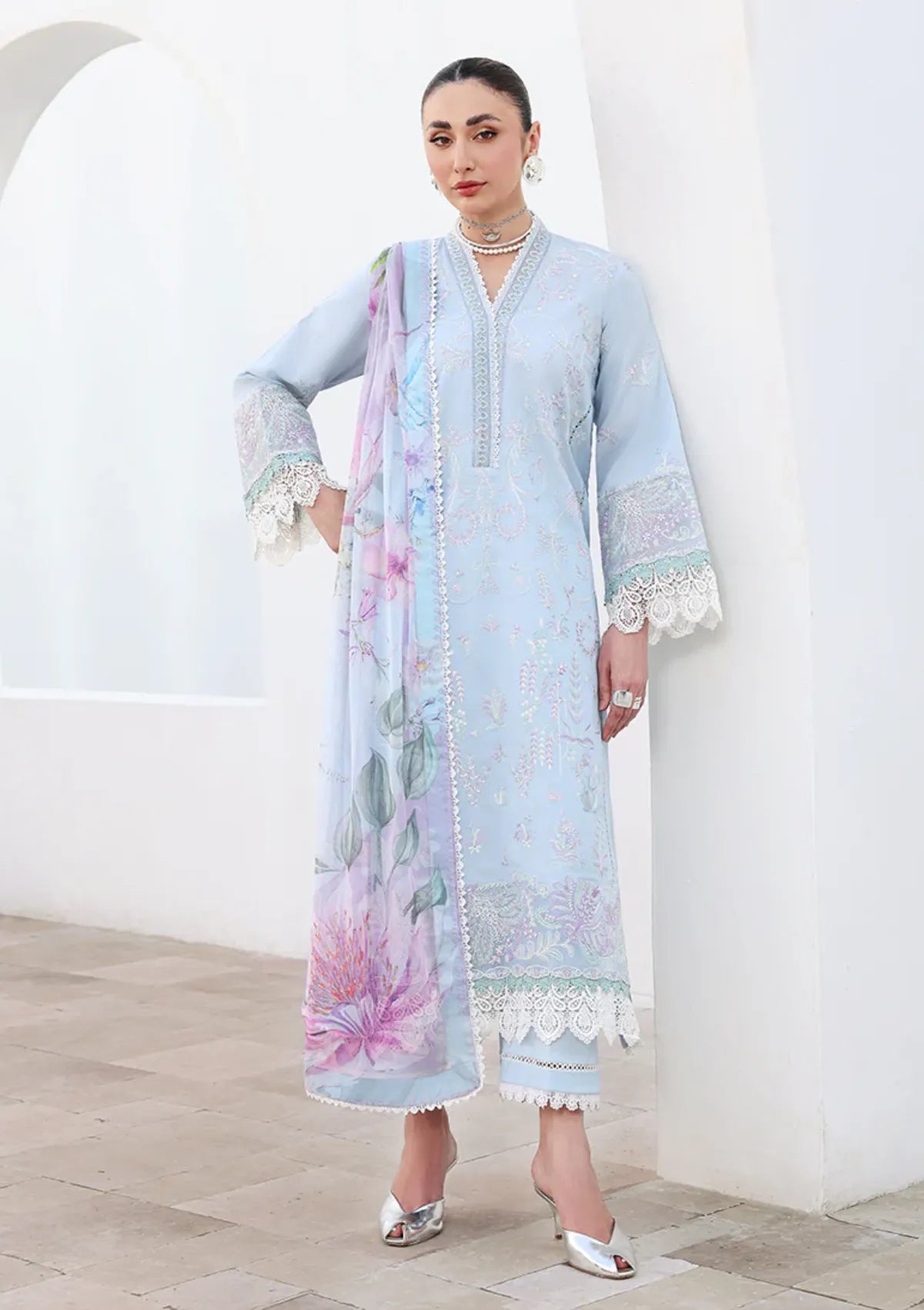 Roheenaz Floral Reveire Luxury Lawn'26 RNZ-602 Morning Petal