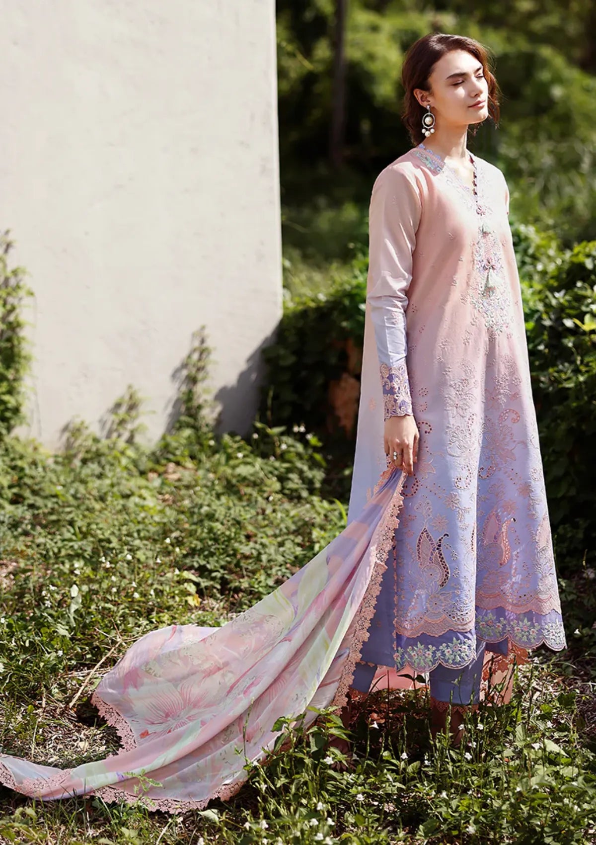 Mushq Solace Ombre Chikankari'26 D-01 Morning Veil