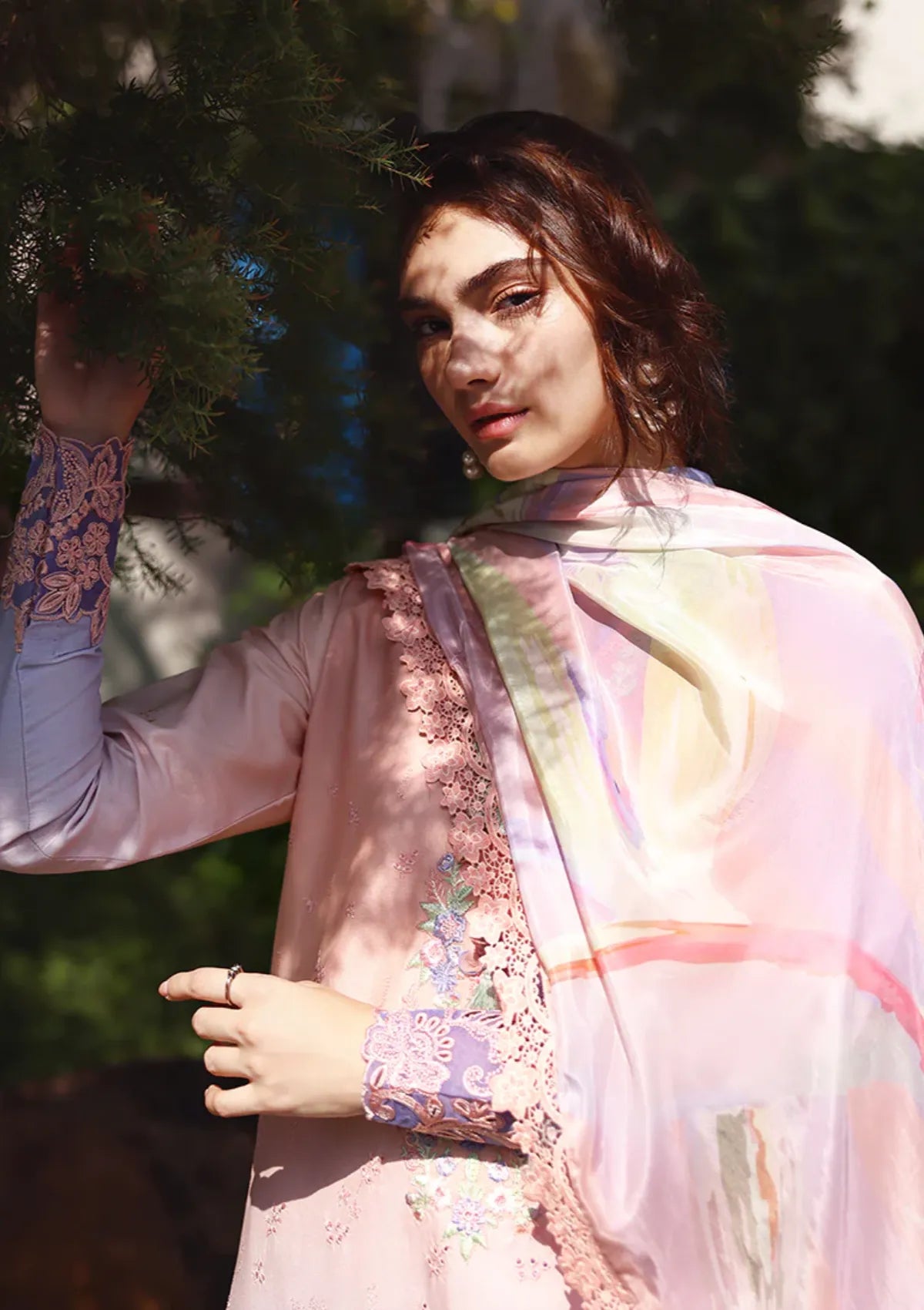 Mushq Solace Ombre Chikankari'26 D-01 Morning Veil