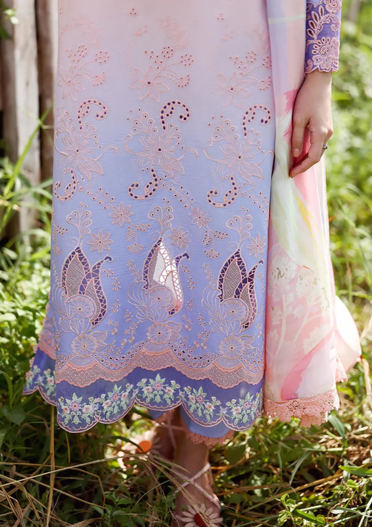 Mushq Solace Ombre Chikankari'26 D-01 Morning Veil